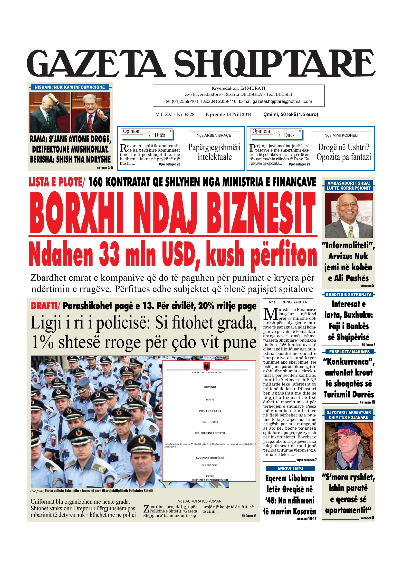 Gazeta Shqiptare 2014-04-18