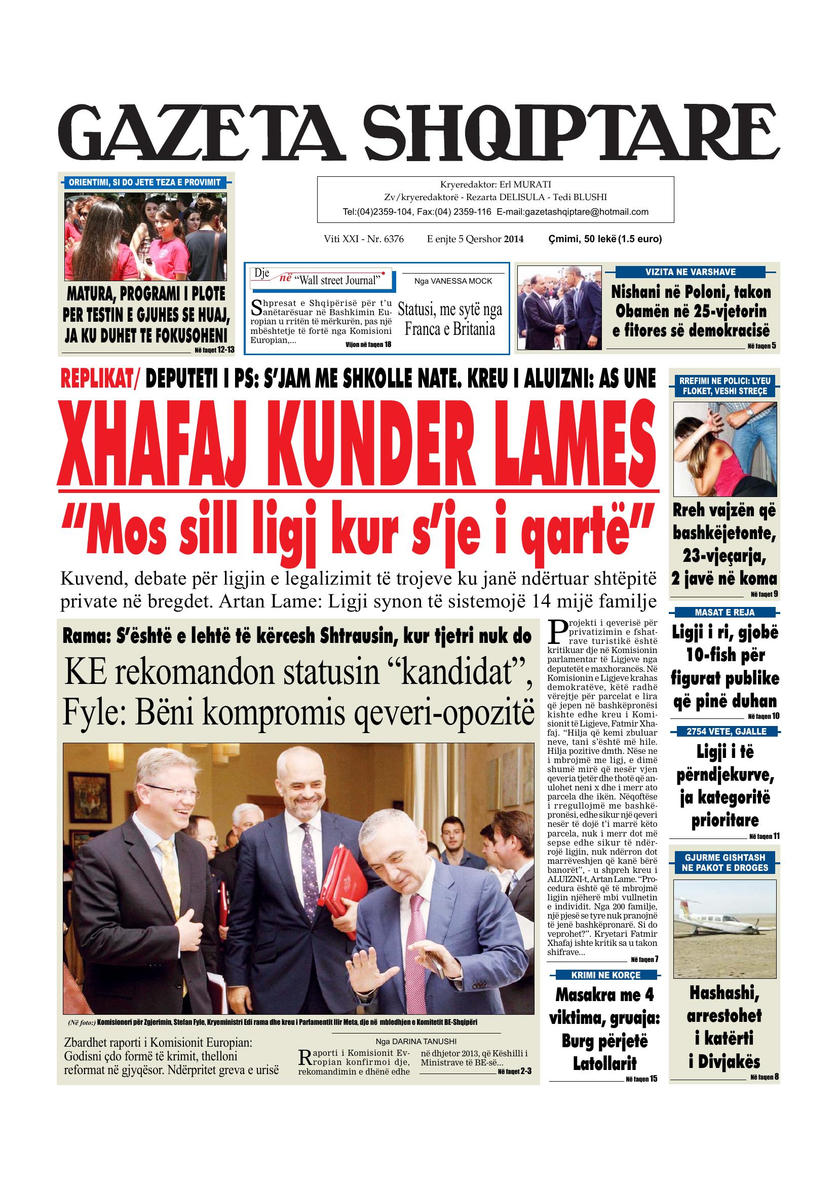 Gazeta Shqiptare 2014-06-05