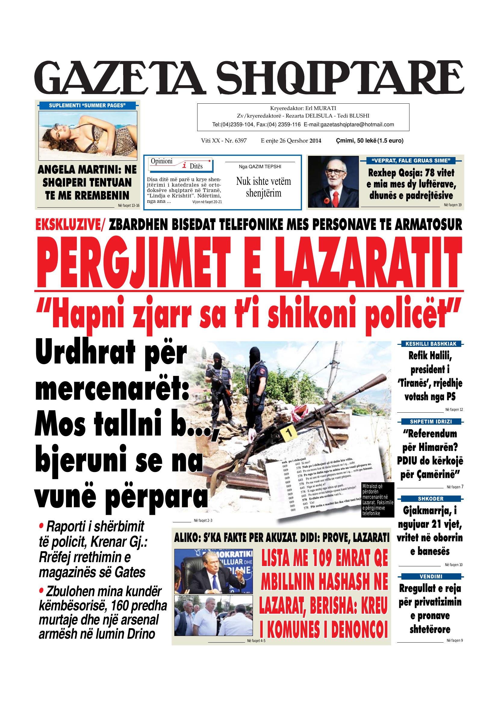 Gazeta Shqiptare 2014-06-26