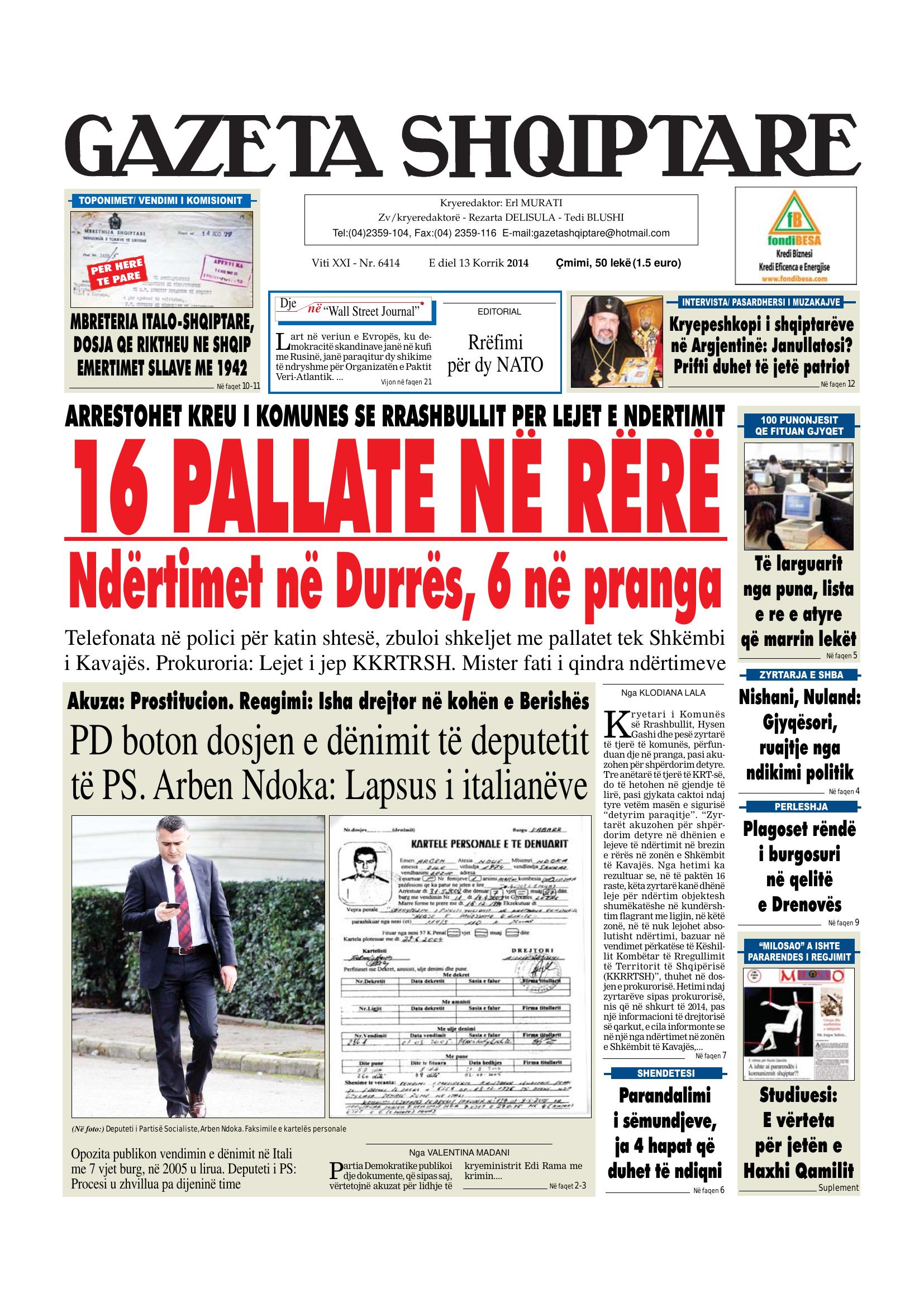 Gazeta Shqiptare 2014-07-13