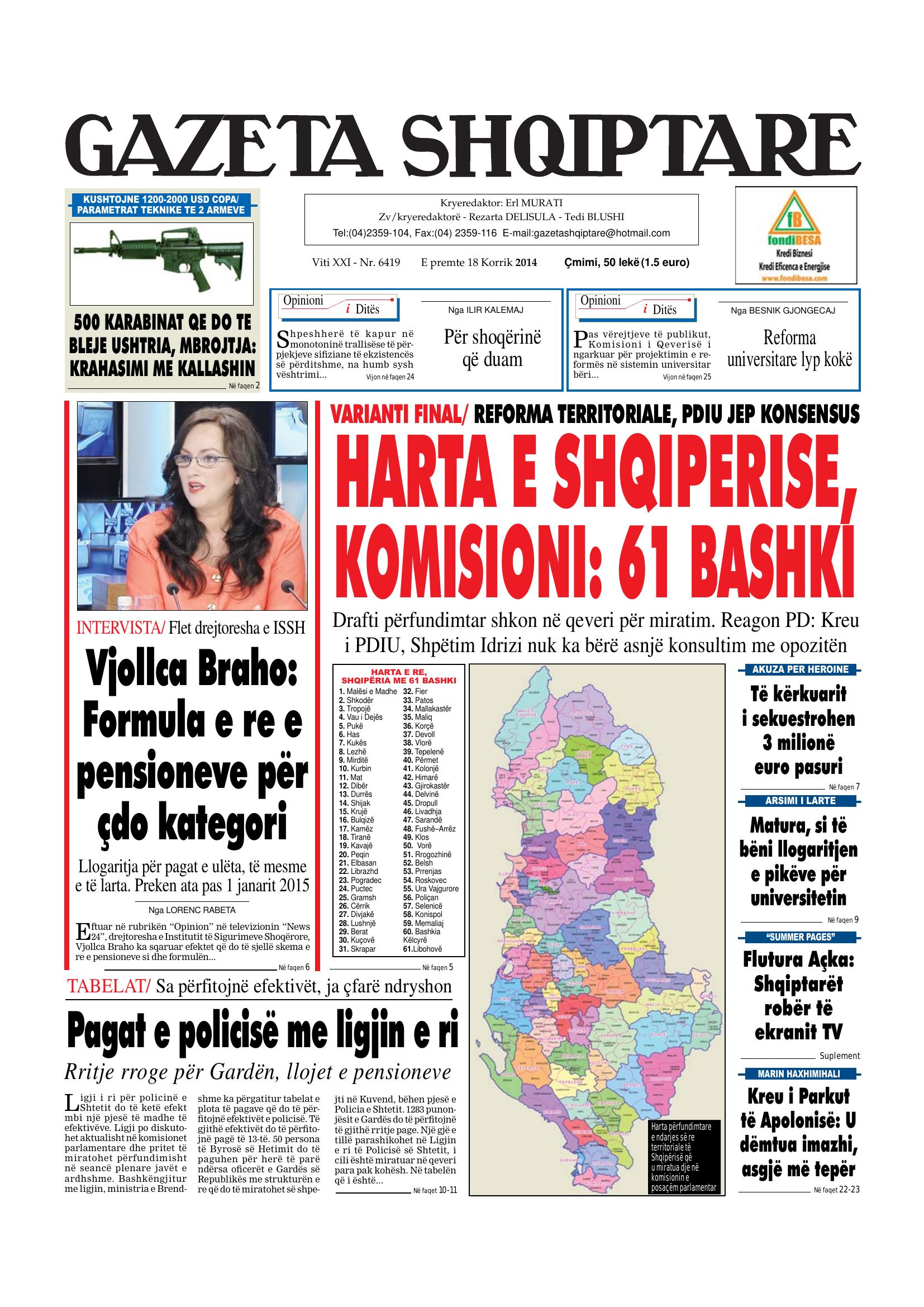 Gazeta Shqiptare 2014-07-18