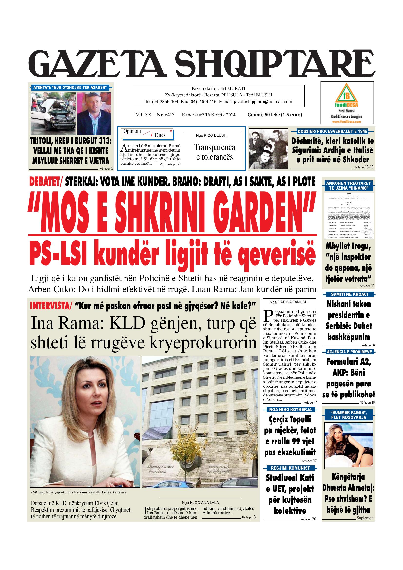 Gazeta Shqiptare 2014-07-16