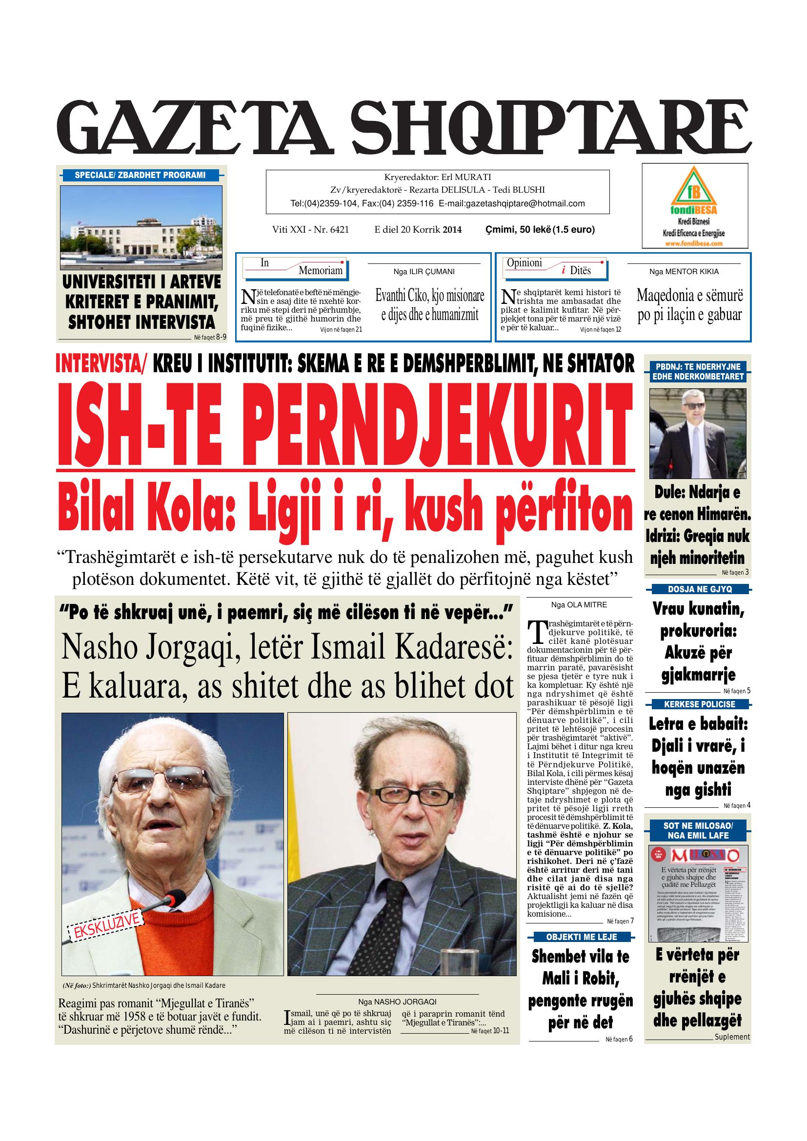 Gazeta Shqiptare 2014-07-20