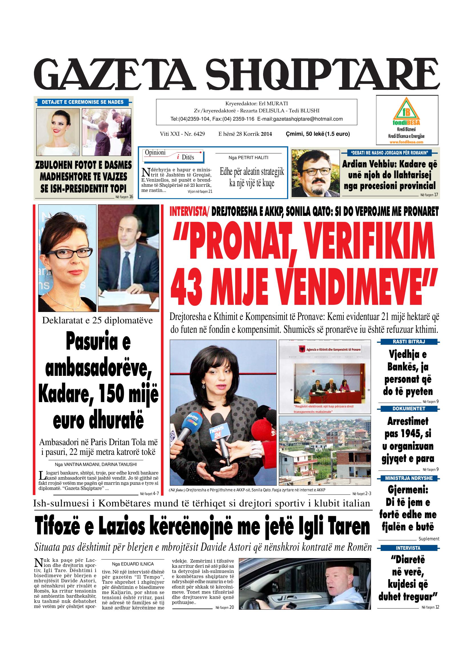 Gazeta Shqiptare 2014-07-28