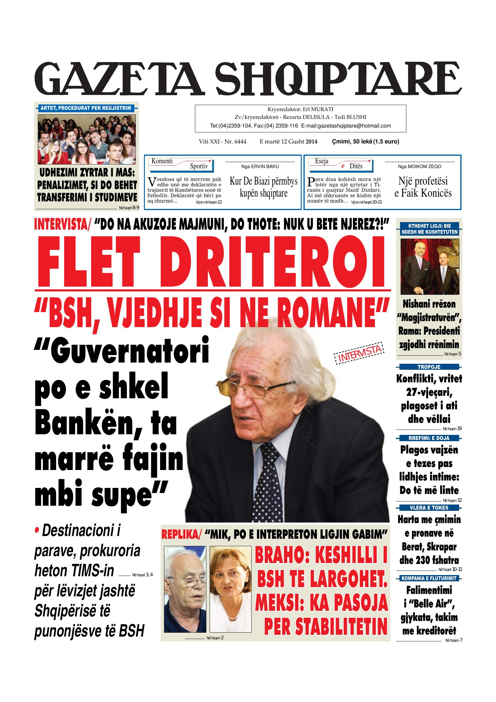 Gazeta Shqiptare 2014-08-12