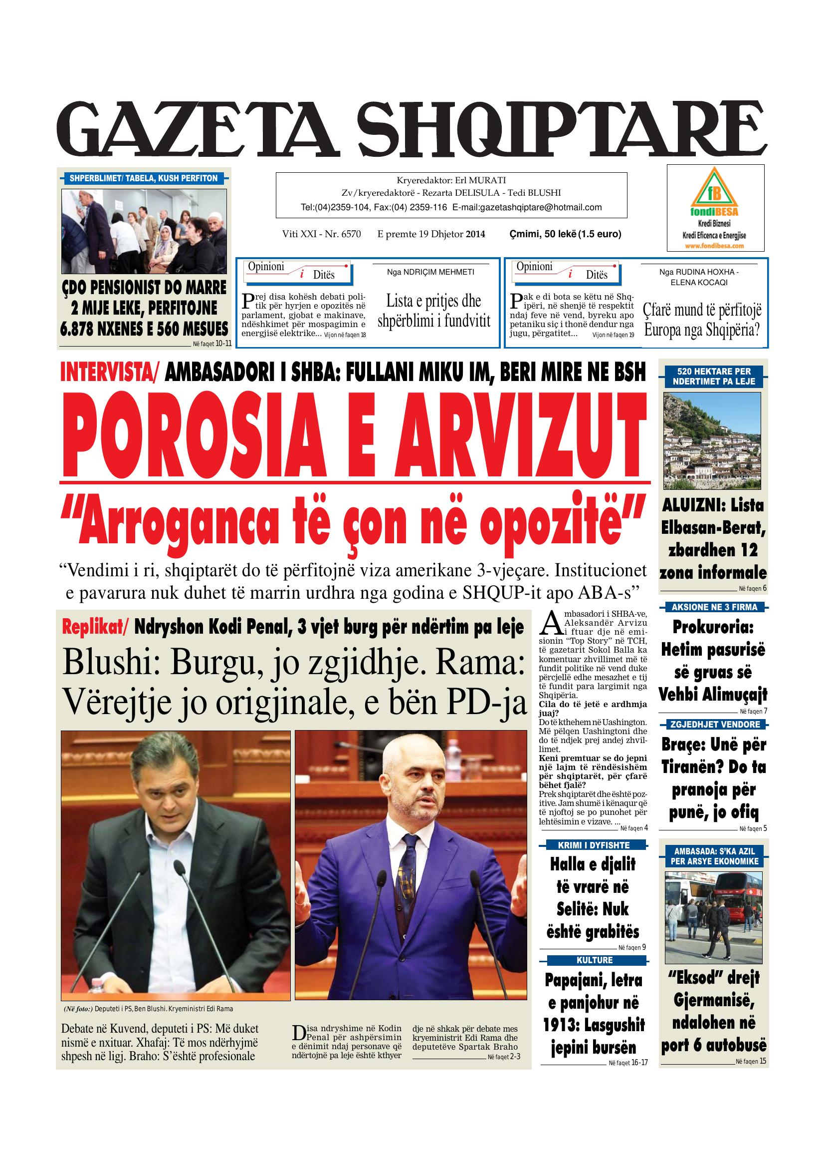 Gazeta Shqiptare 2014-12-19