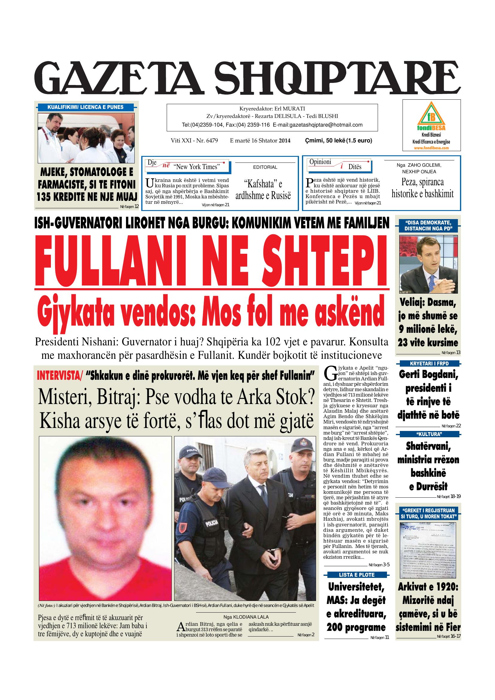 Gazeta Shqiptare 2014-09-16