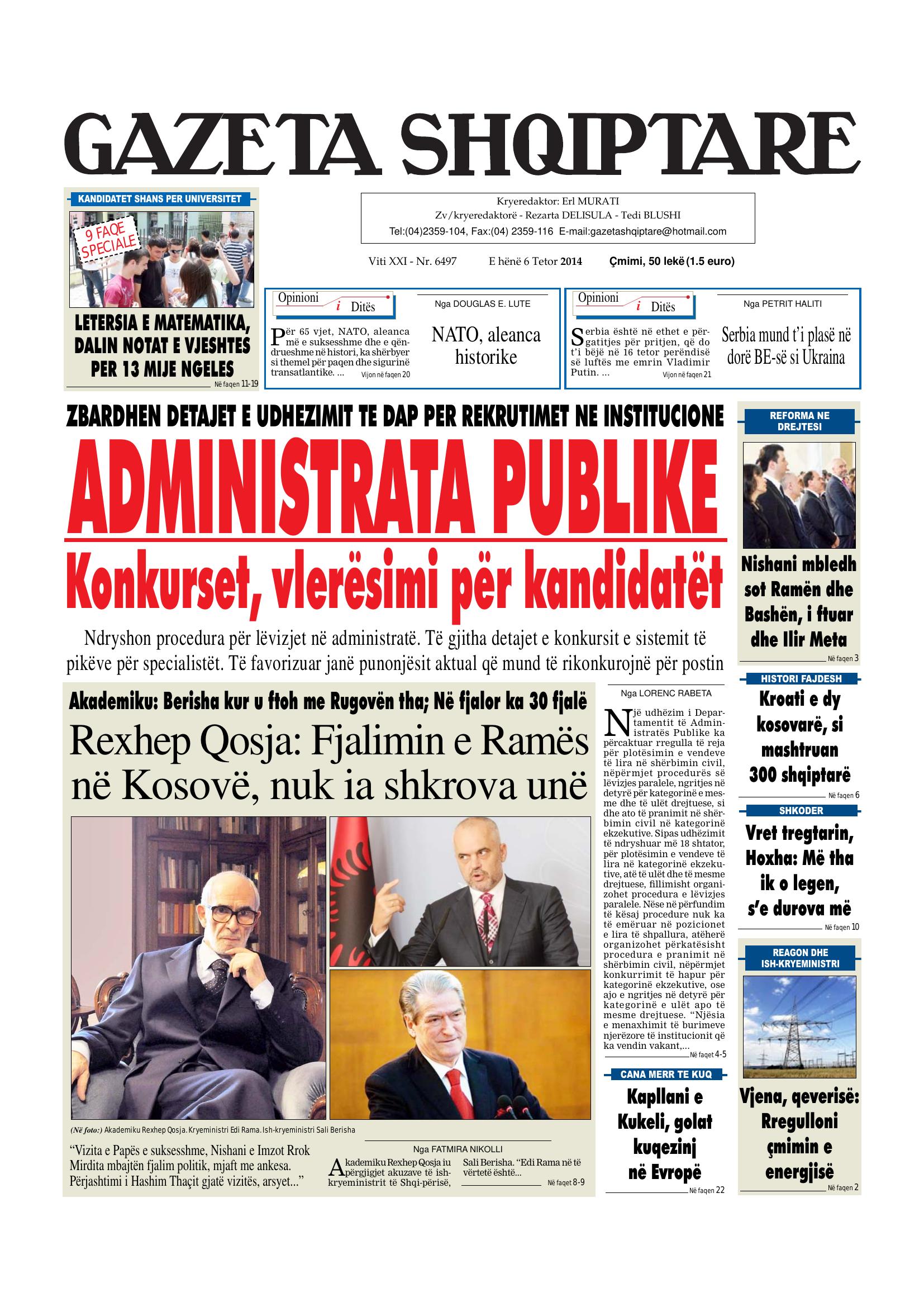 Gazeta Shqiptare 2014-10-06