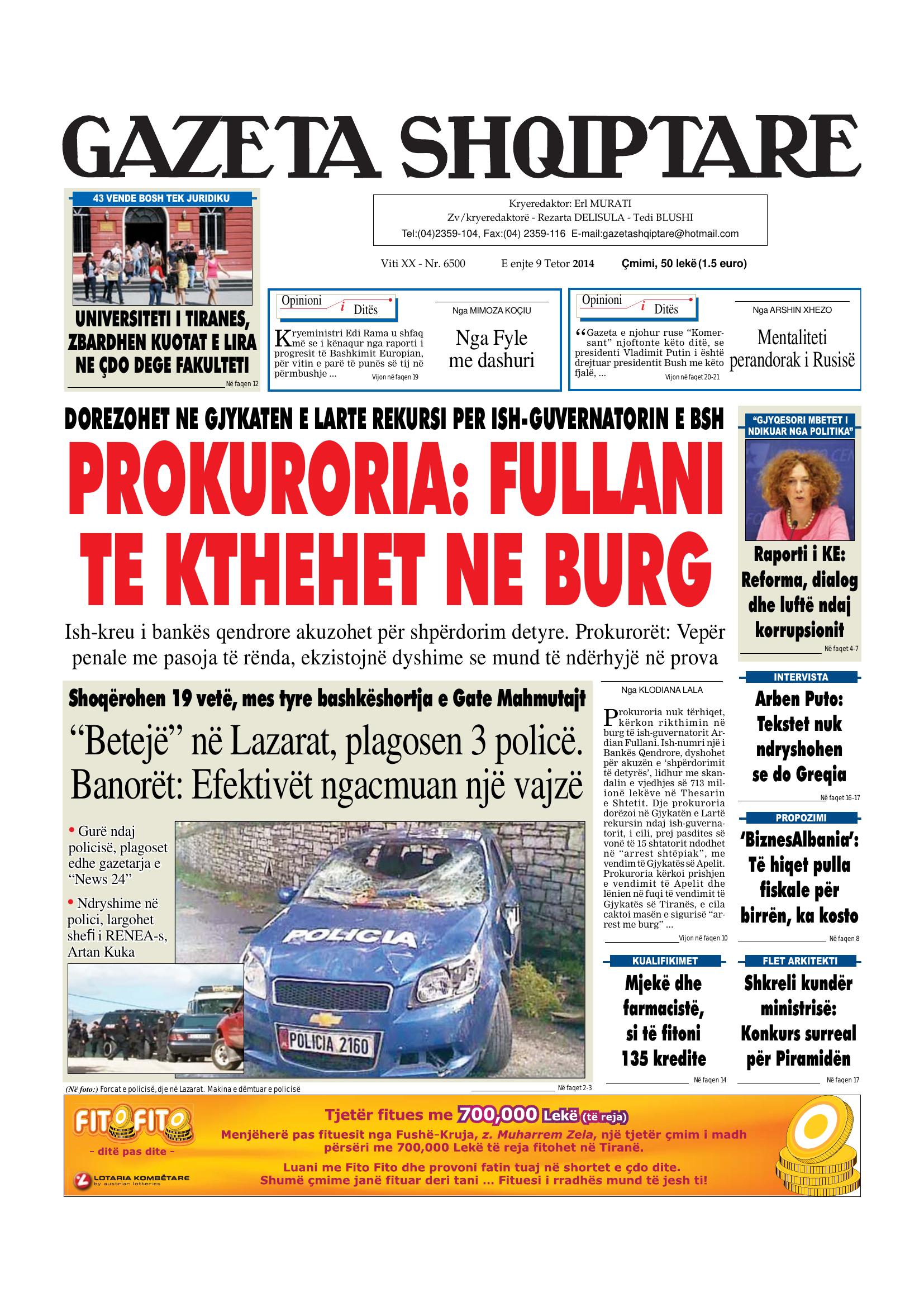 Gazeta Shqiptare 2014-10-09