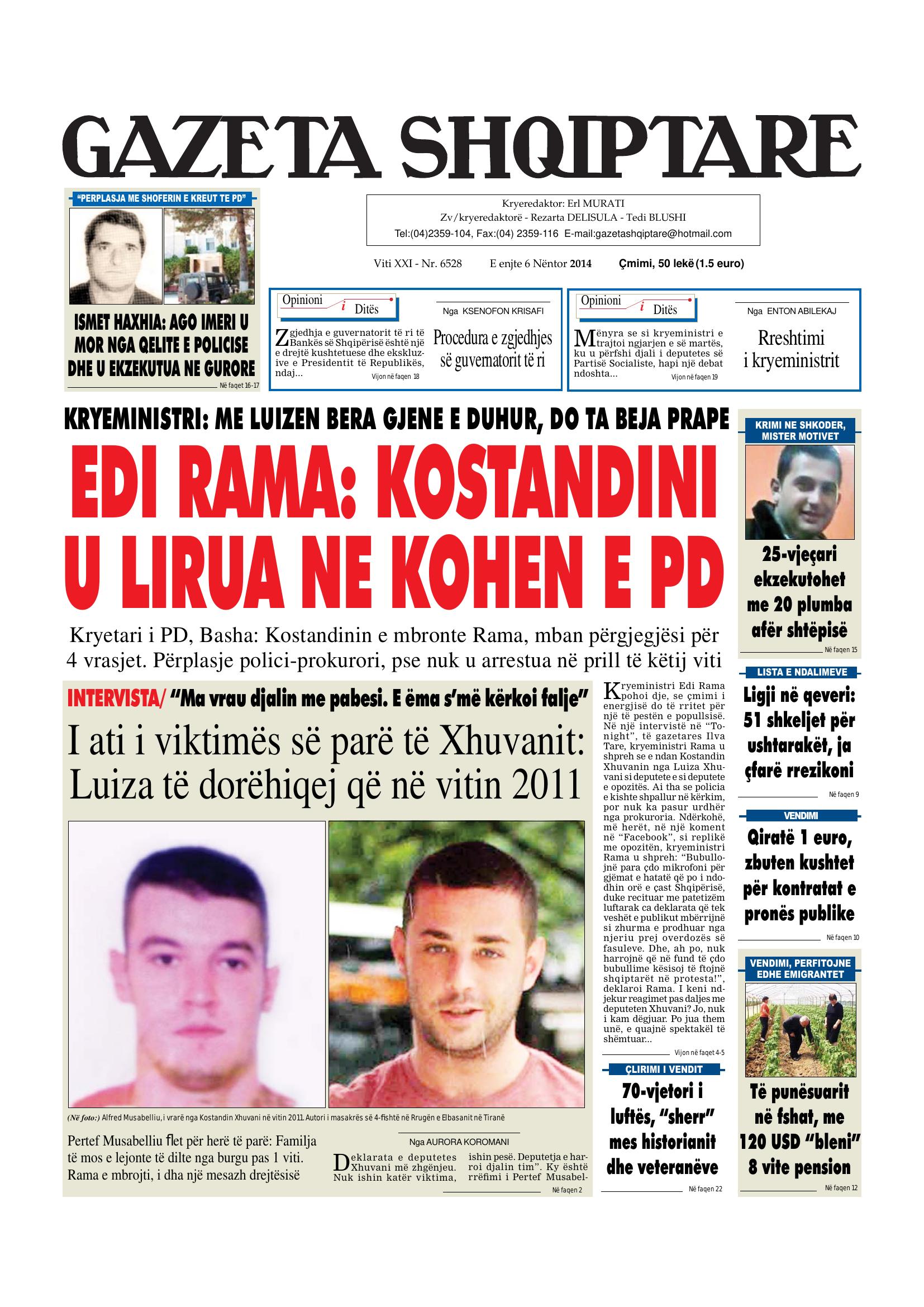 Gazeta Shqiptare 2014-11-06