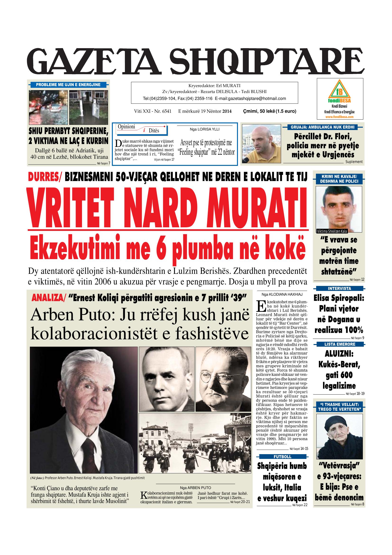 Gazeta Shqiptare 2014-11-19
