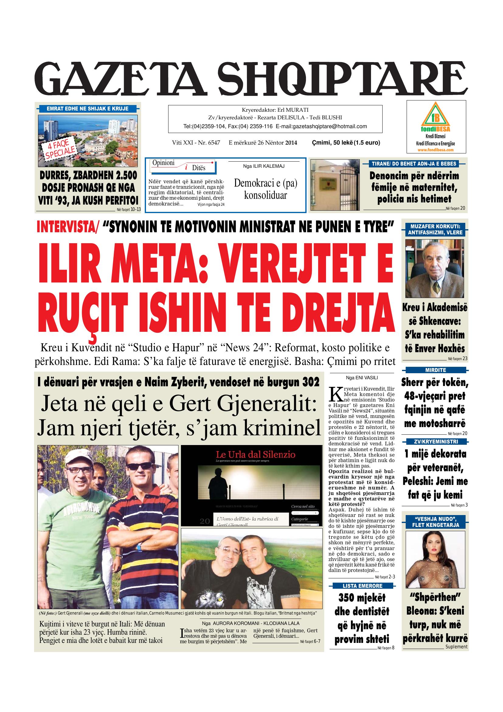 Gazeta Shqiptare 2014-11-26