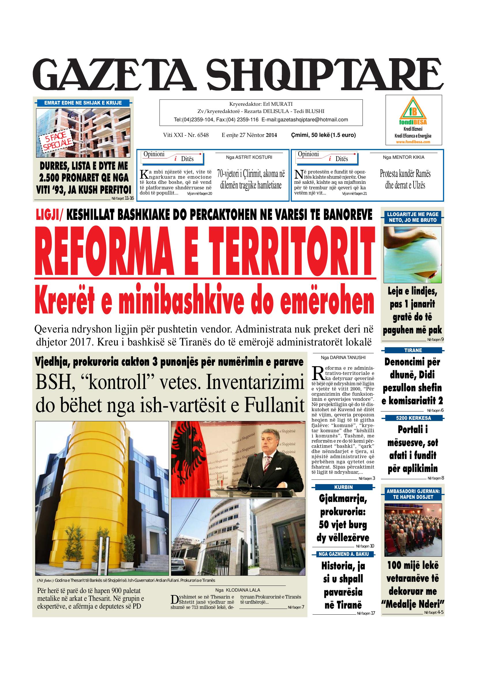 Gazeta Shqiptare 2014-11-27