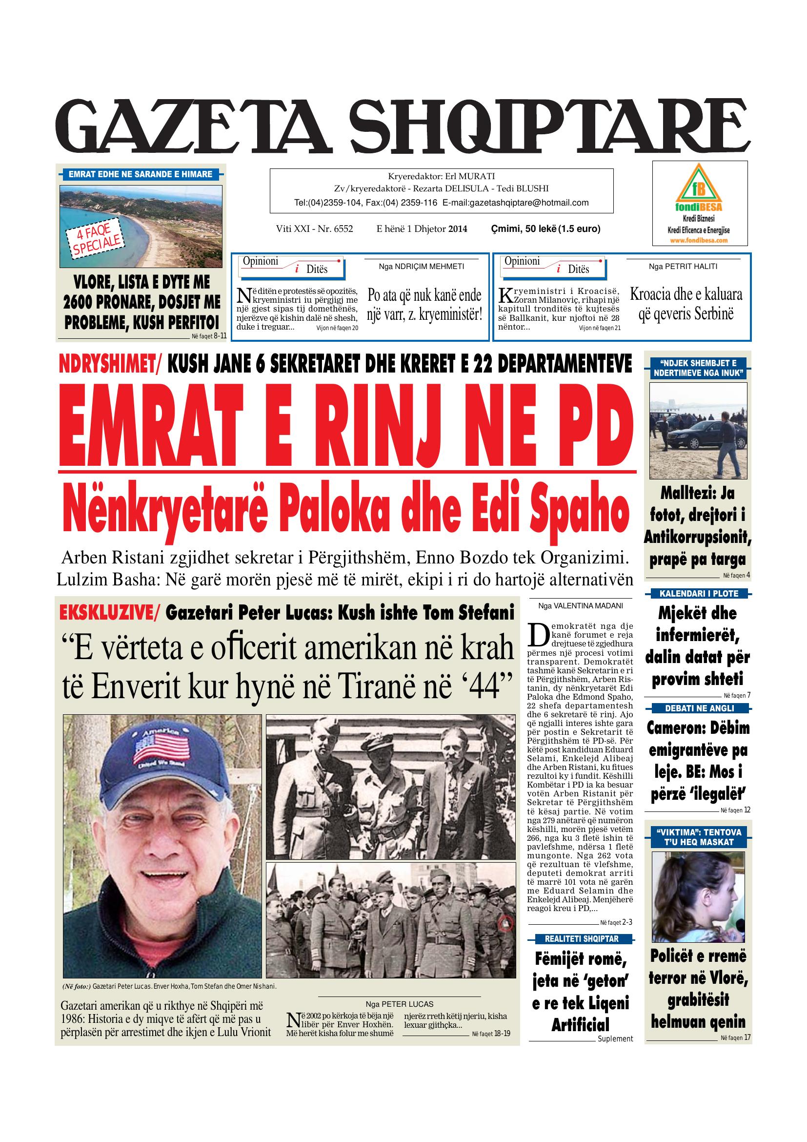 Gazeta Shqiptare 2014-12-01