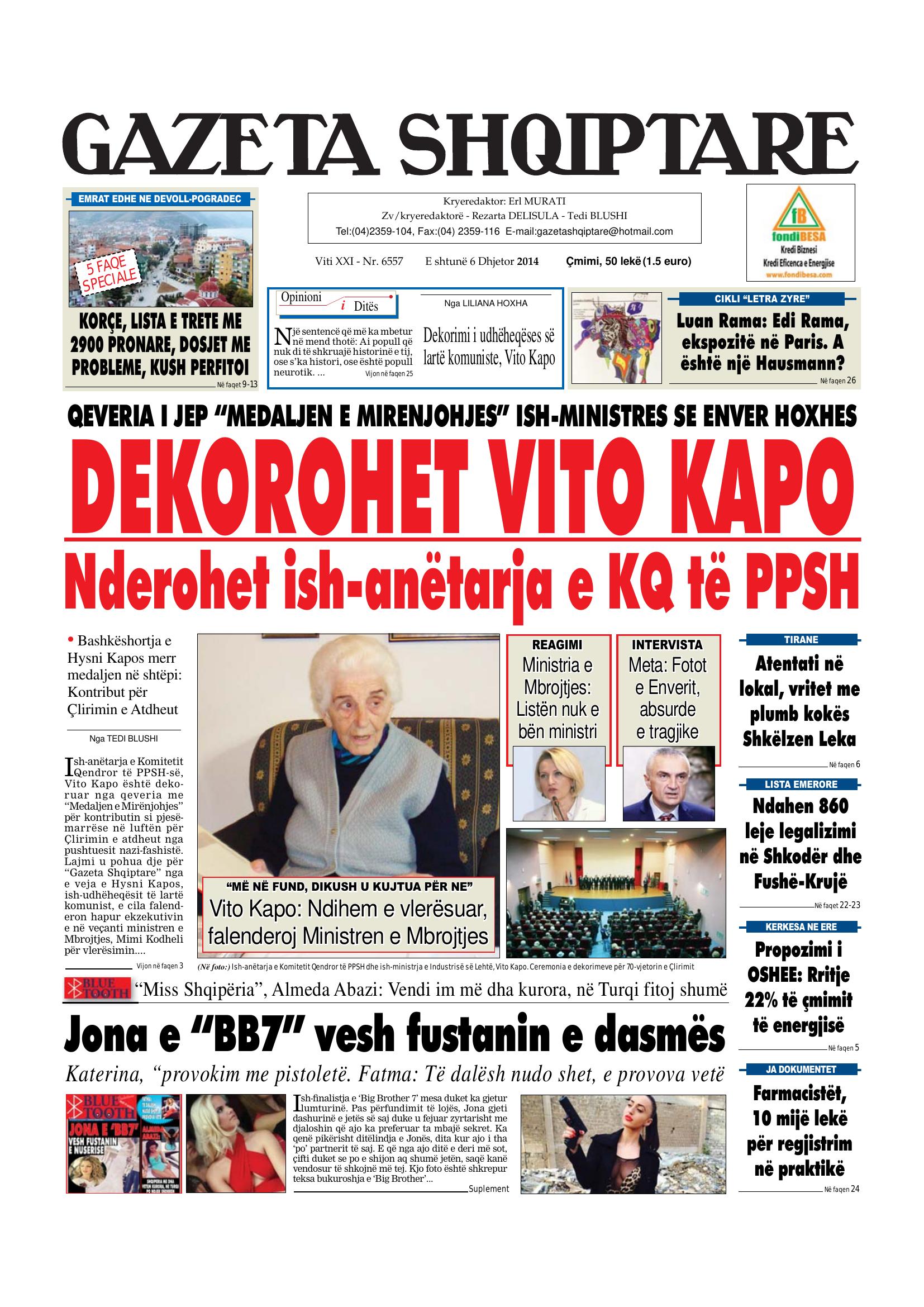 Gazeta Shqiptare 2014-12-06