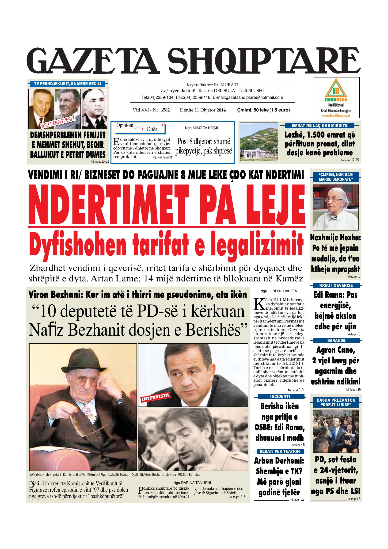 Gazeta Shqiptare 2014-12-11
