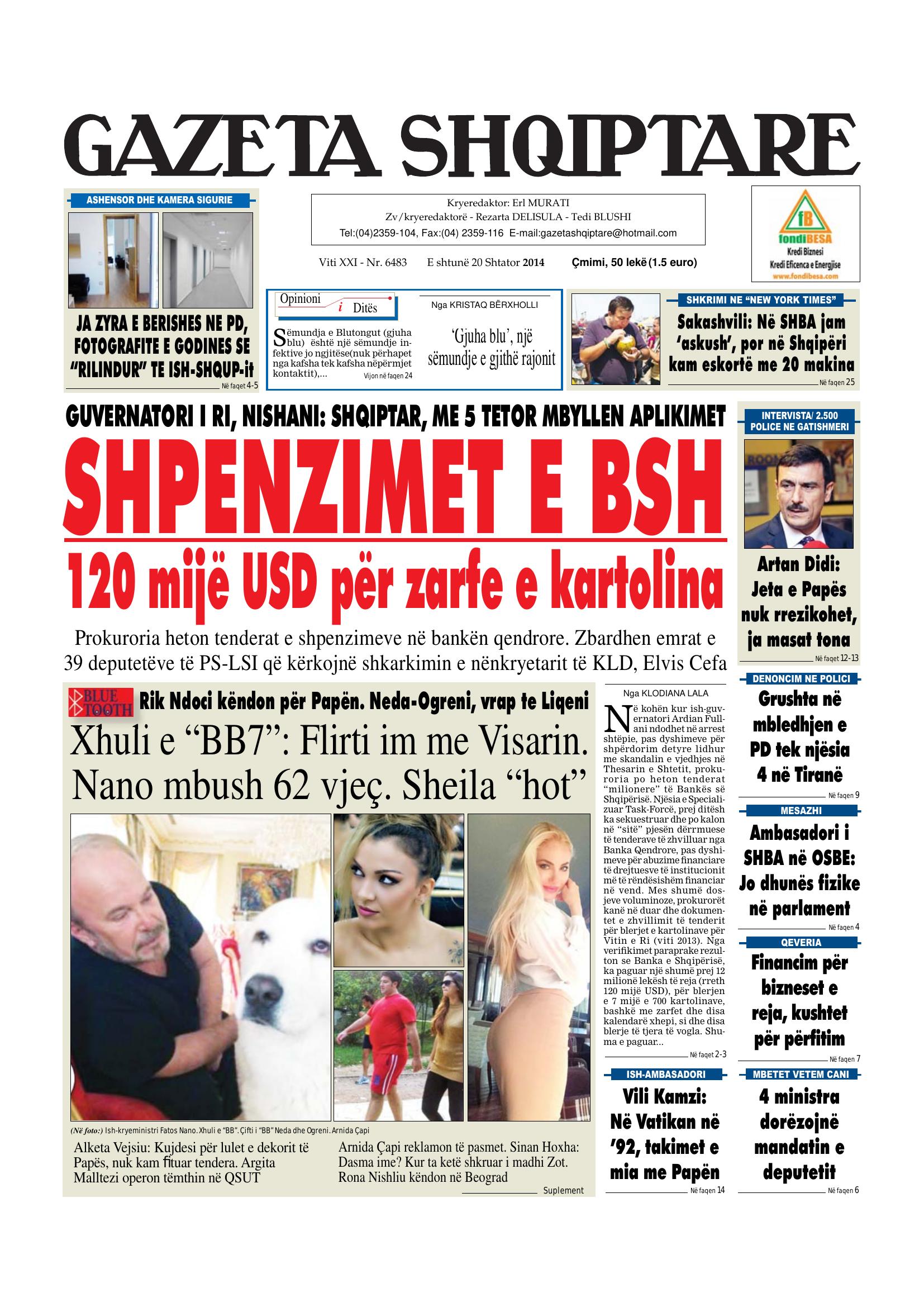 Gazeta Shqiptare 2014-09-20