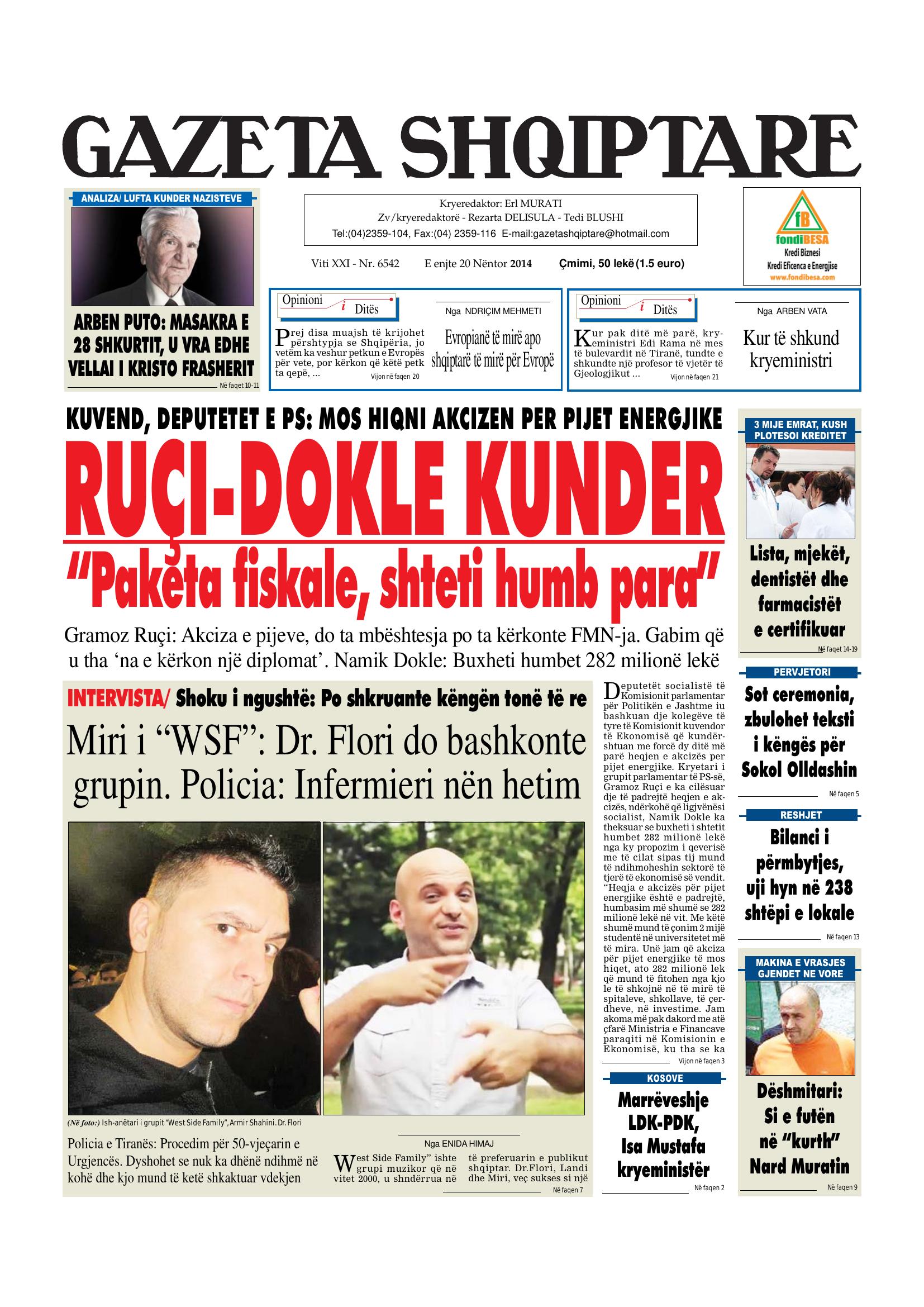 Gazeta Shqiptare 2014-11-20