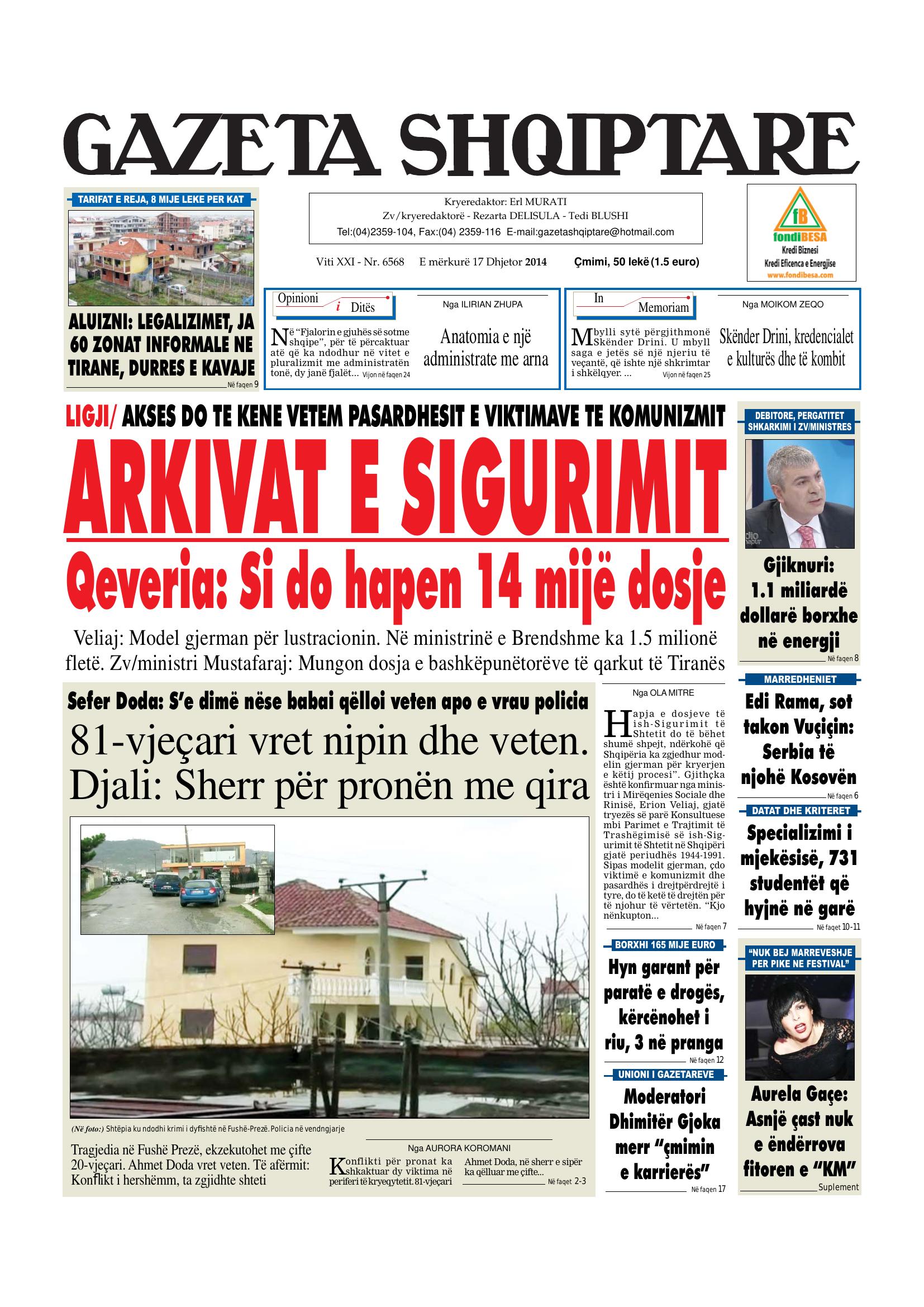 Gazeta Shqiptare 2014-12-17
