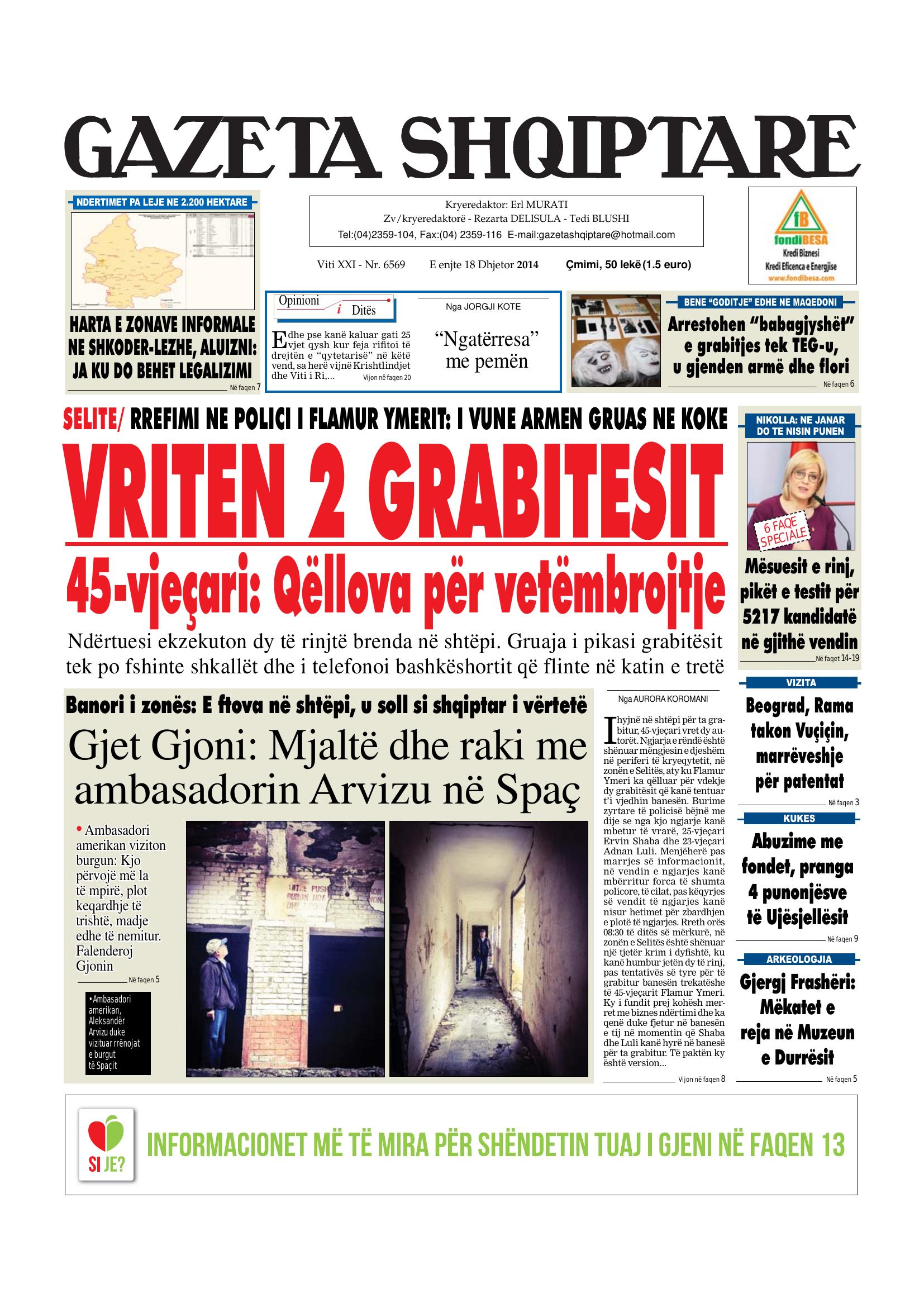 Gazeta Shqiptare 2014-12-18