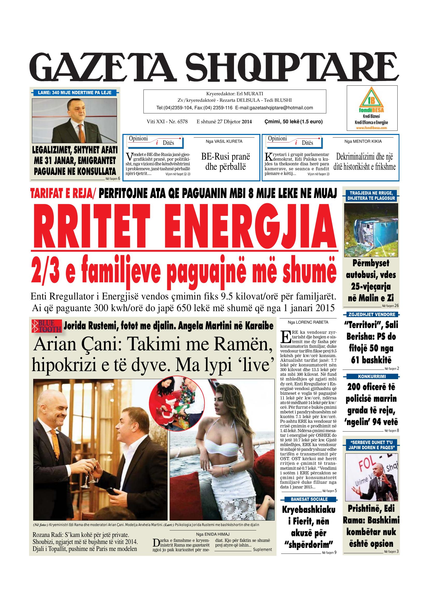 Gazeta Shqiptare 2014-12-27