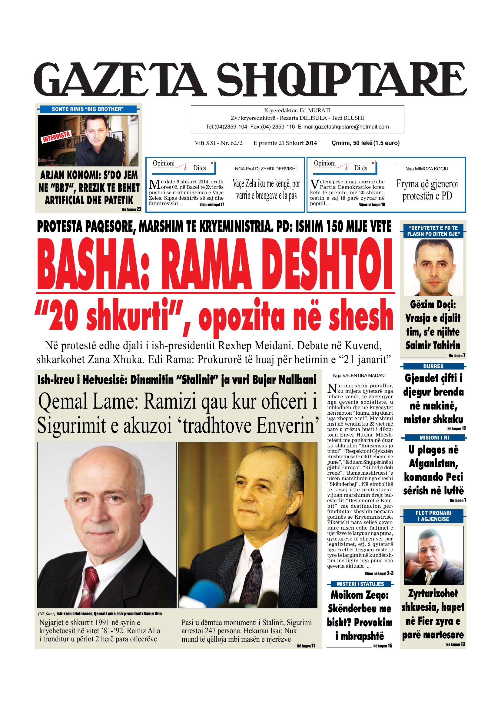 Gazeta Shqiptare 2014-02-21