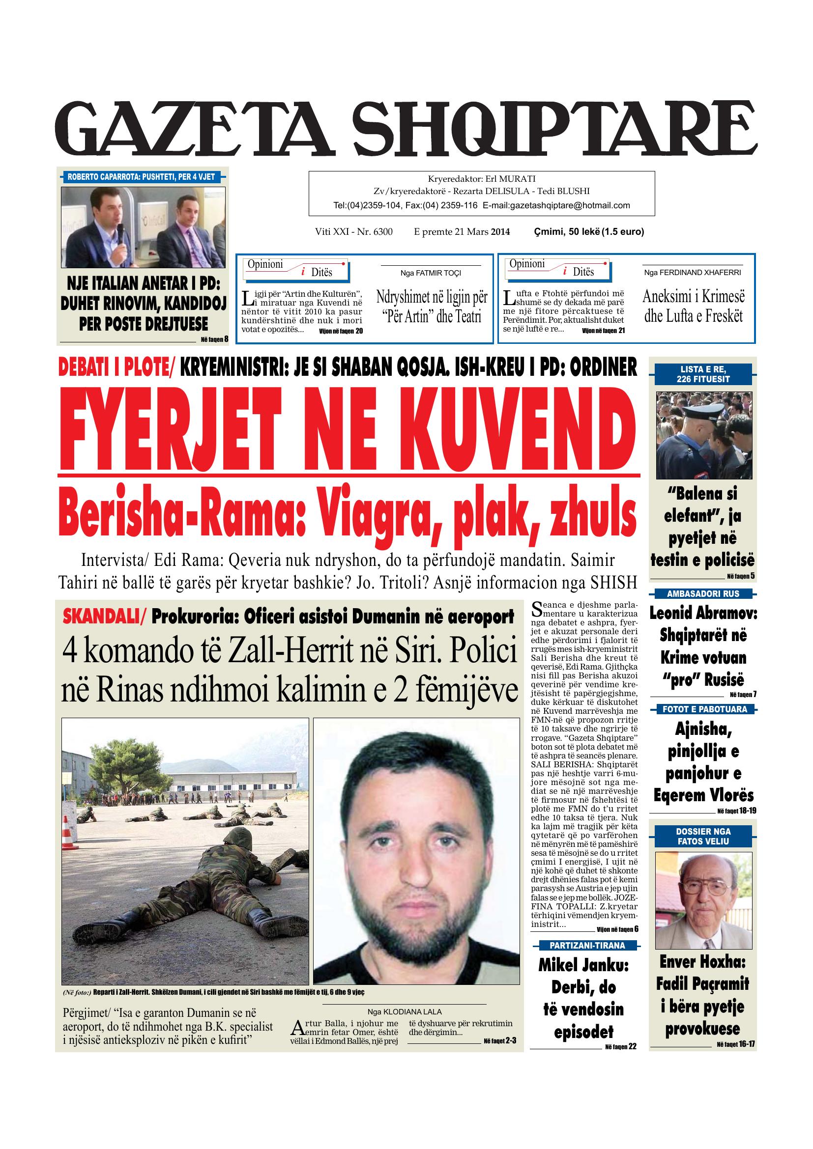 Gazeta Shqiptare 2014-03-21