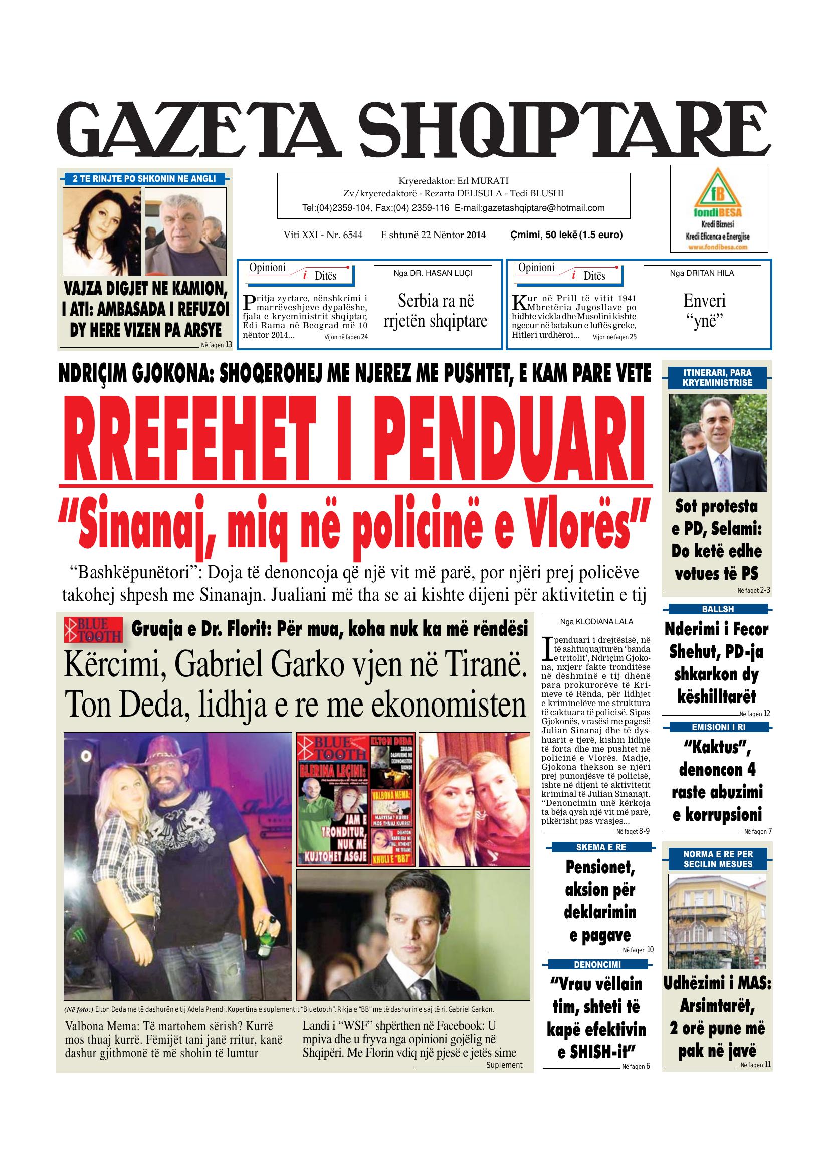Gazeta Shqiptare 2014-11-22