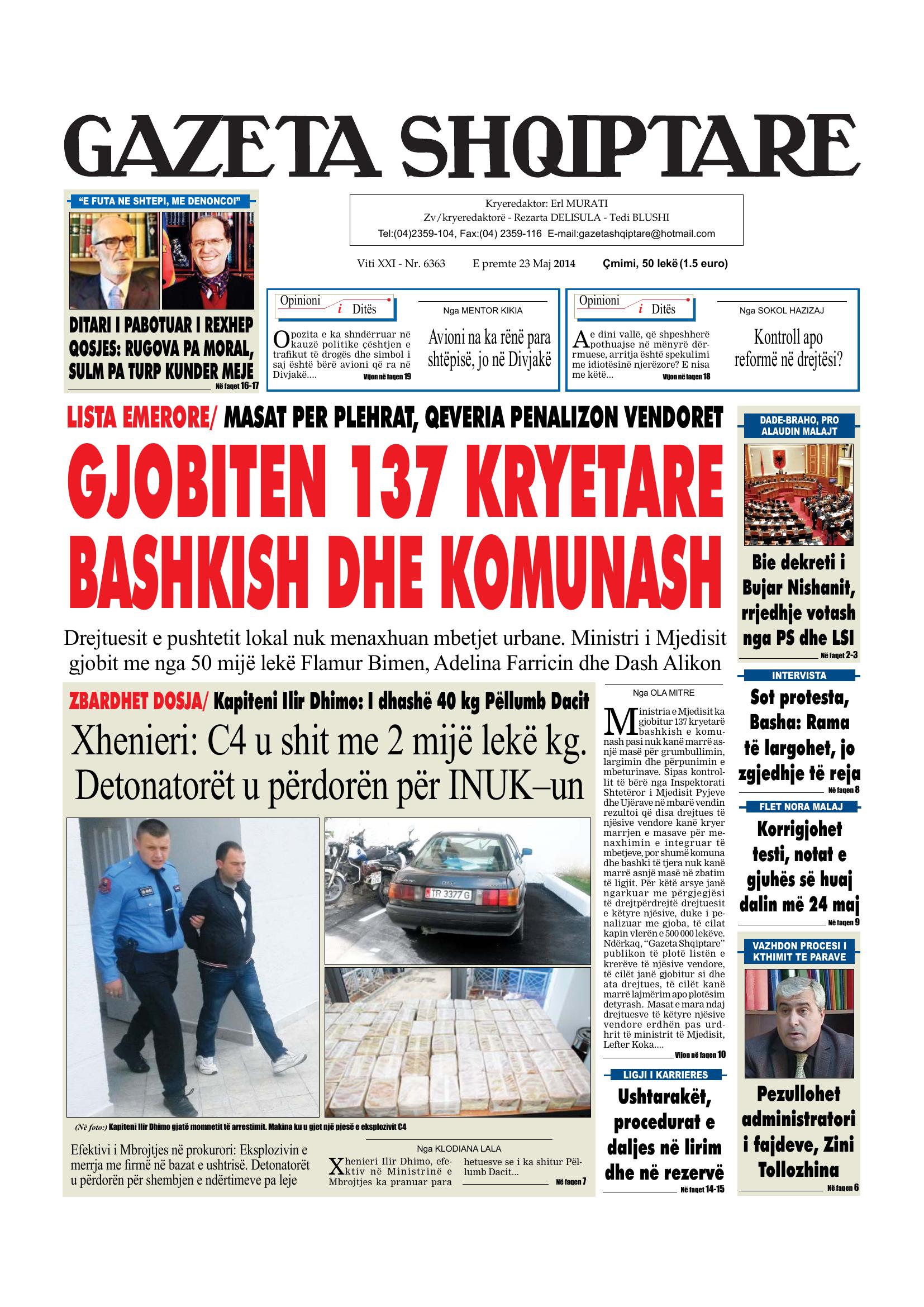 Gazeta Shqiptare 2014-05-23