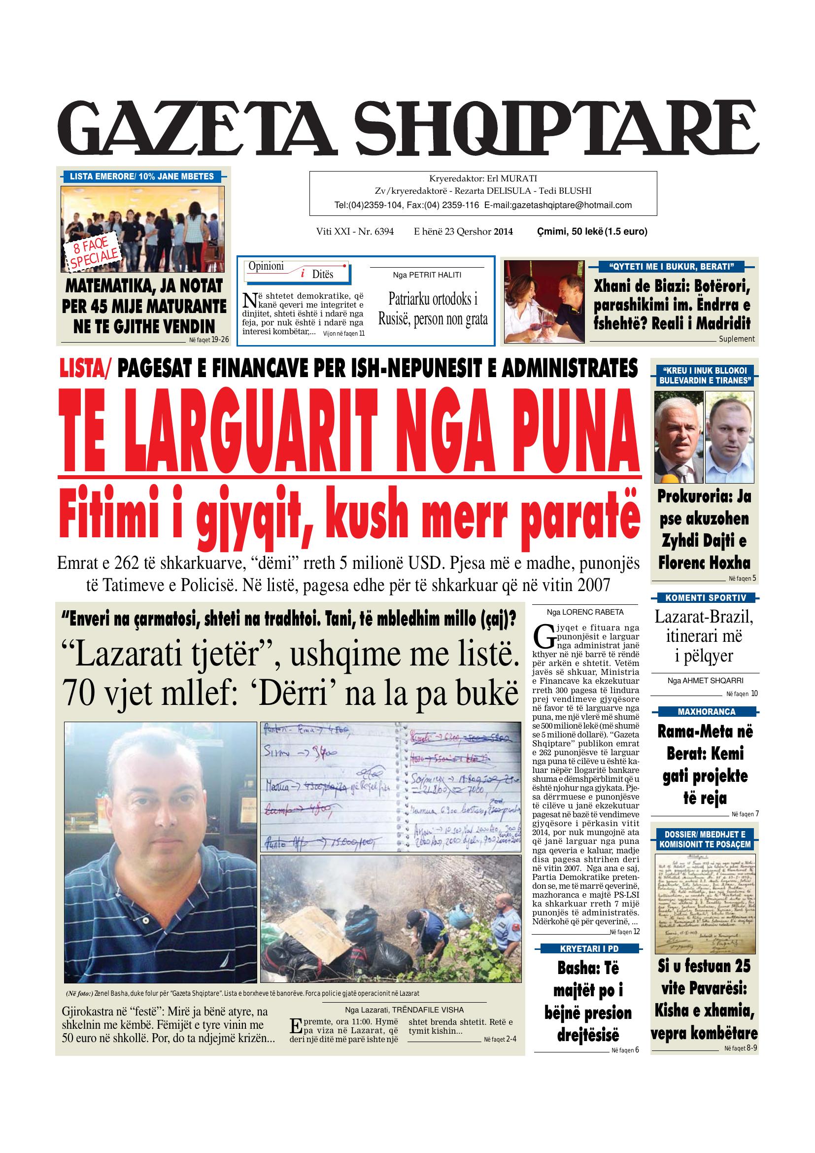 Gazeta Shqiptare 2014-06-23