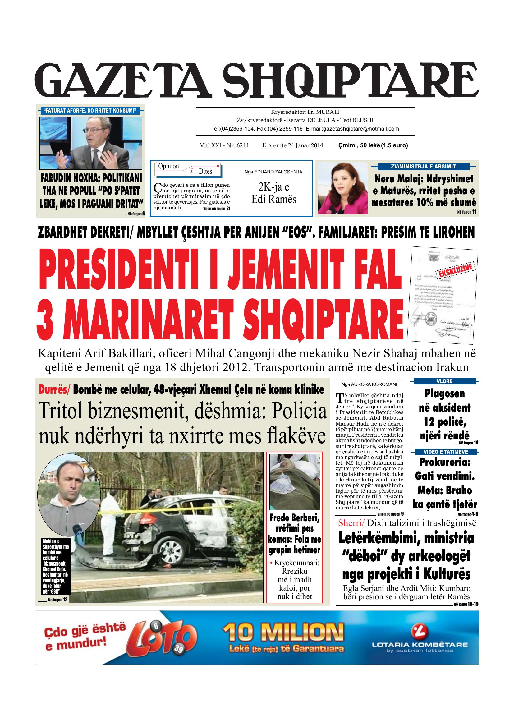 Gazeta Shqiptare 2014-01-24
