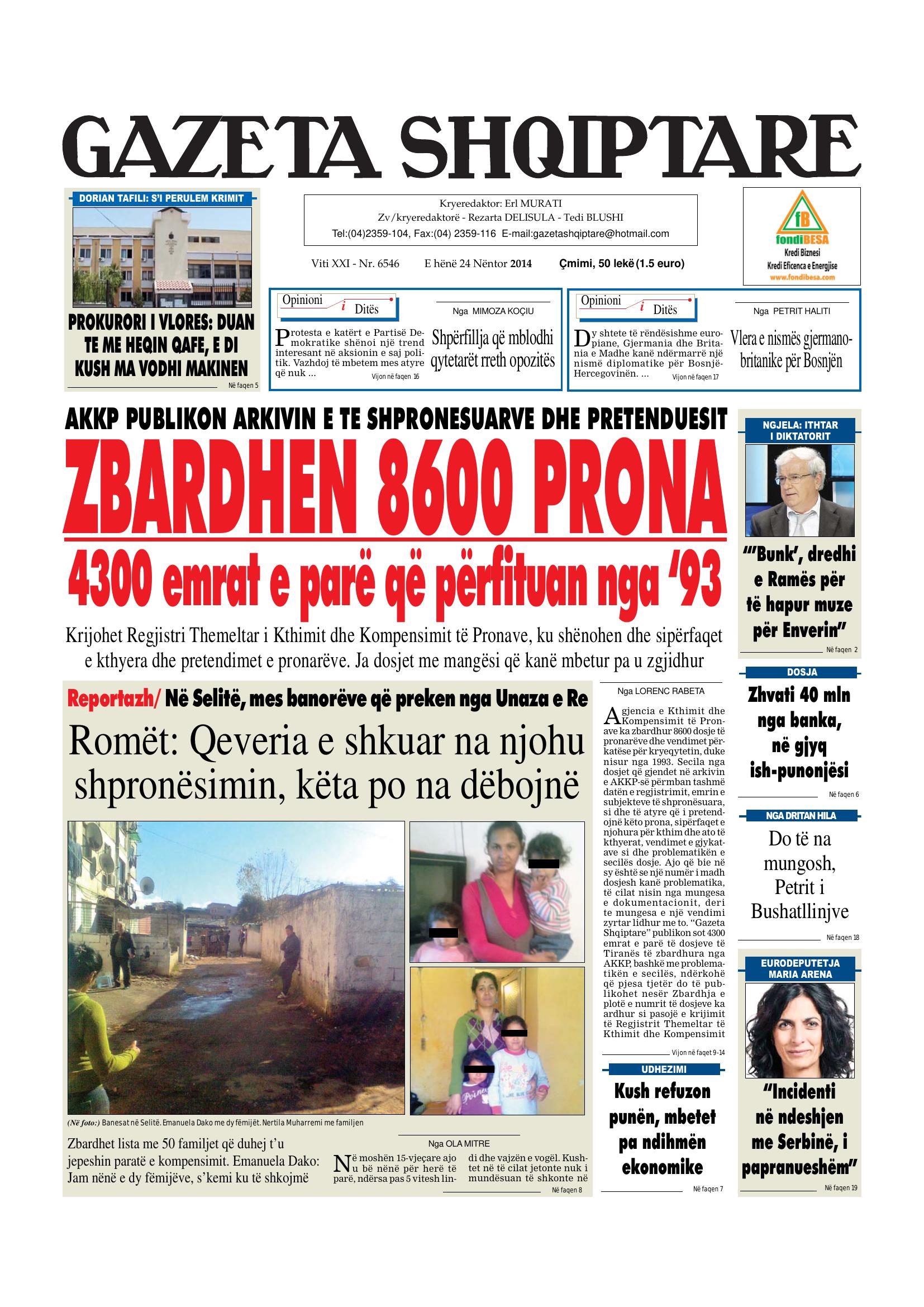 Gazeta Shqiptare 2014-11-24