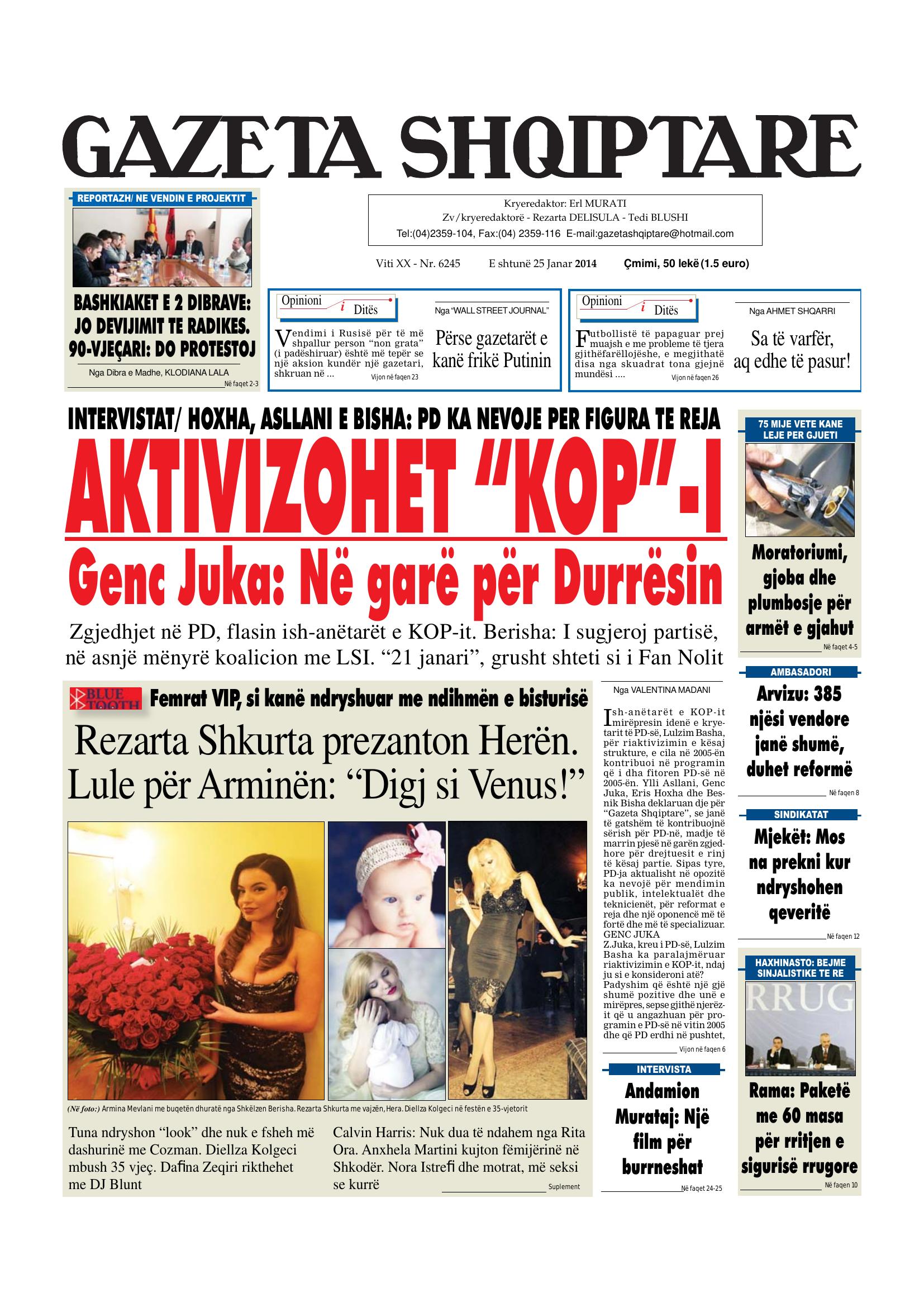 Gazeta Shqiptare 2014-01-25