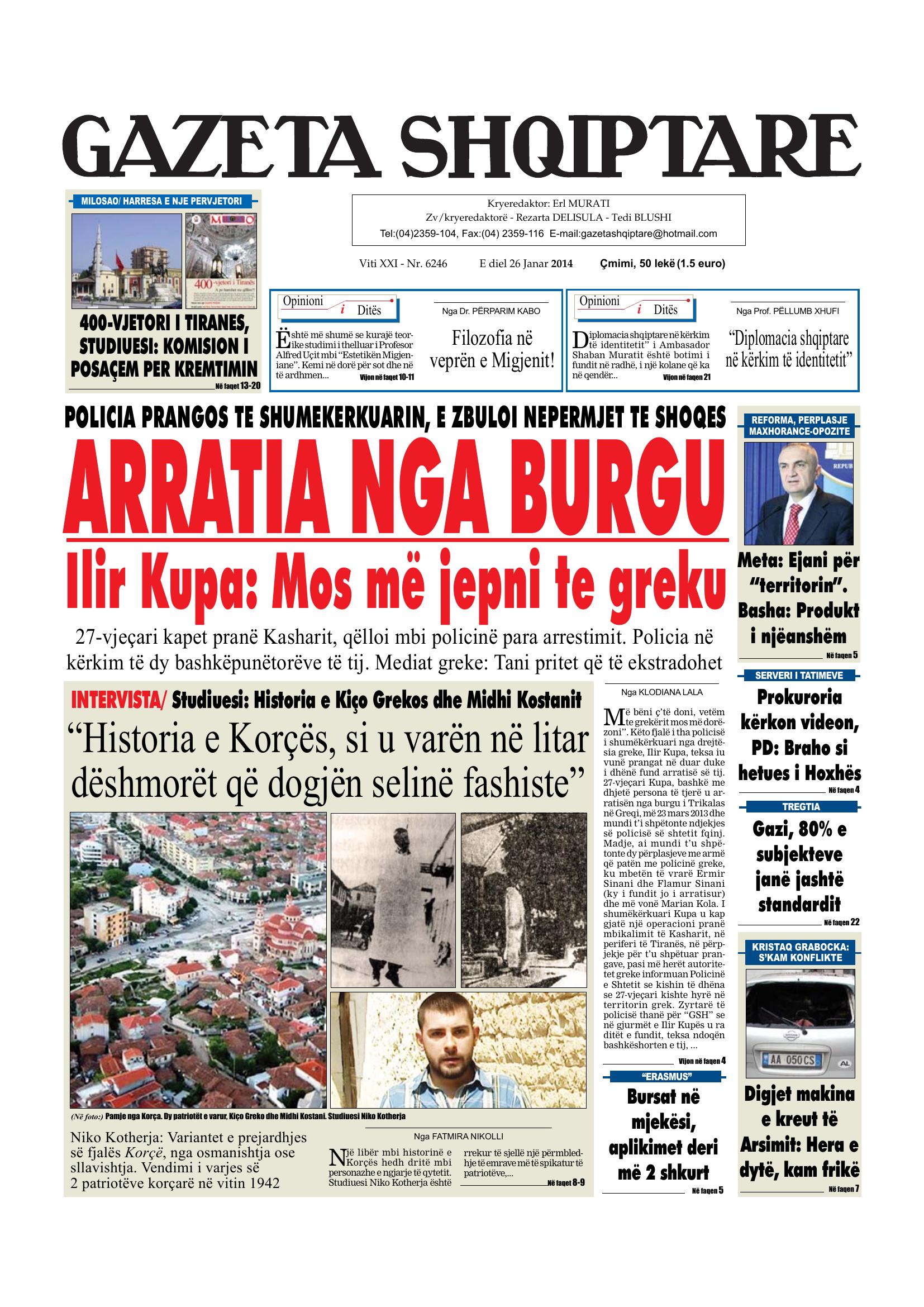 Gazeta Shqiptare 2014-01-26