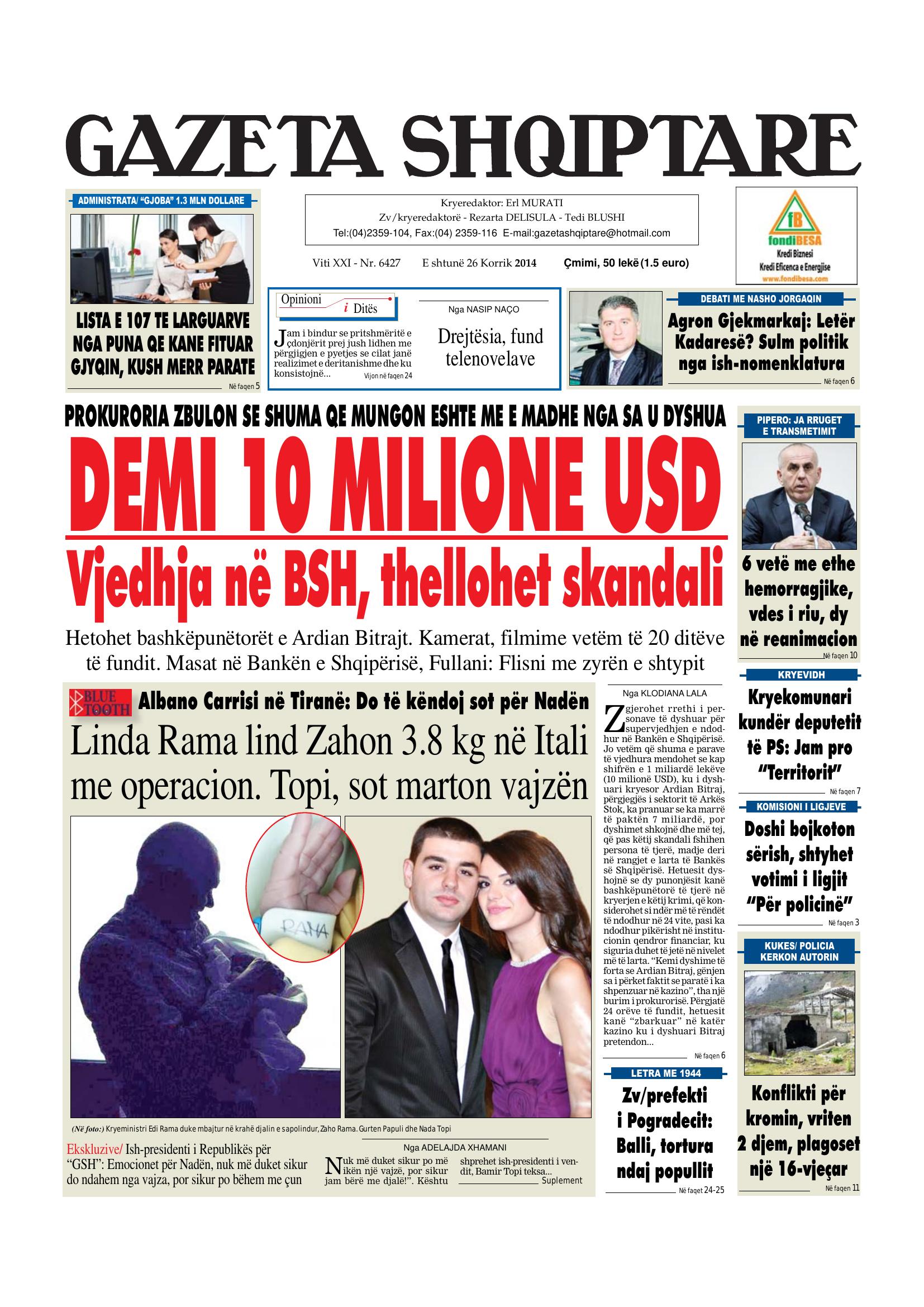 Gazeta Shqiptare 2014-07-26