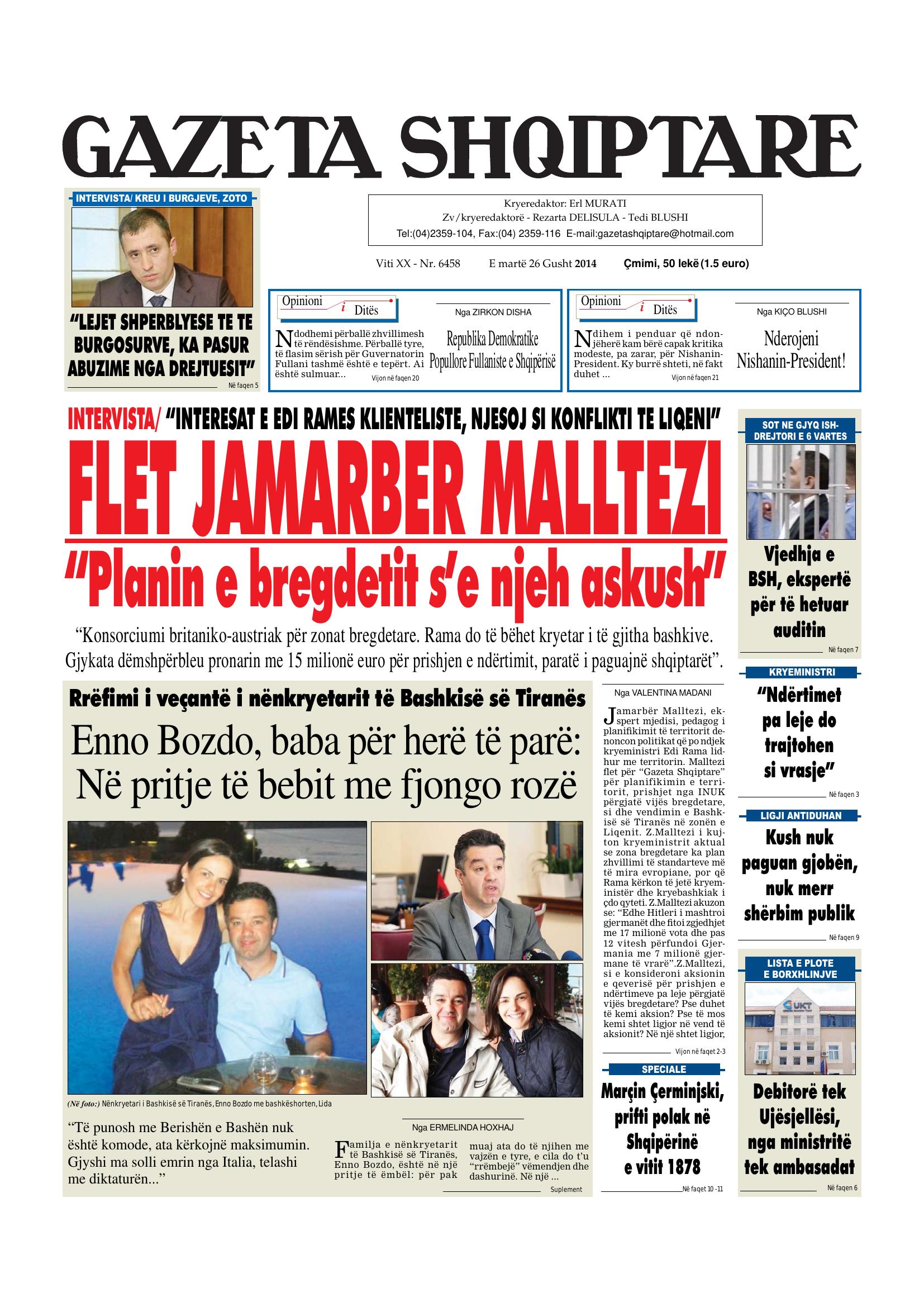 Gazeta Shqiptare 2014-08-26