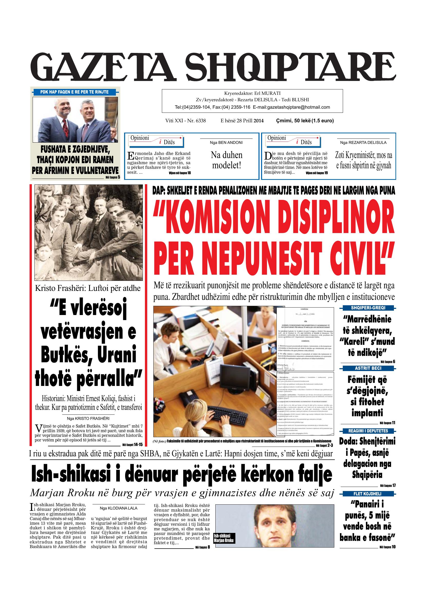 Gazeta Shqiptare 2014-04-28