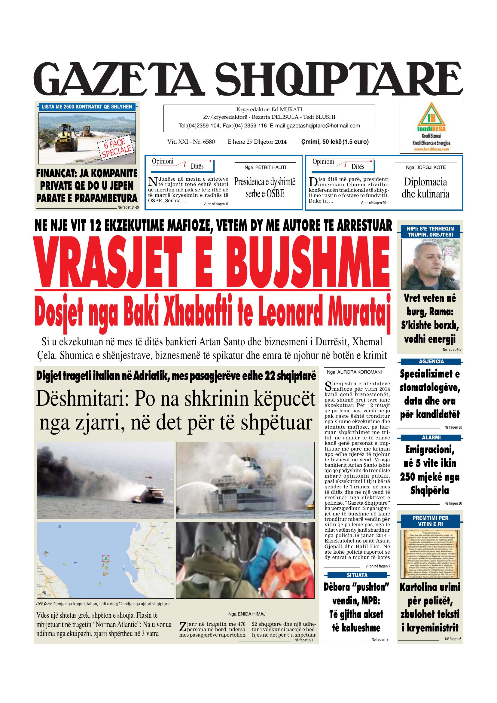 Gazeta Shqiptare 2014-12-29