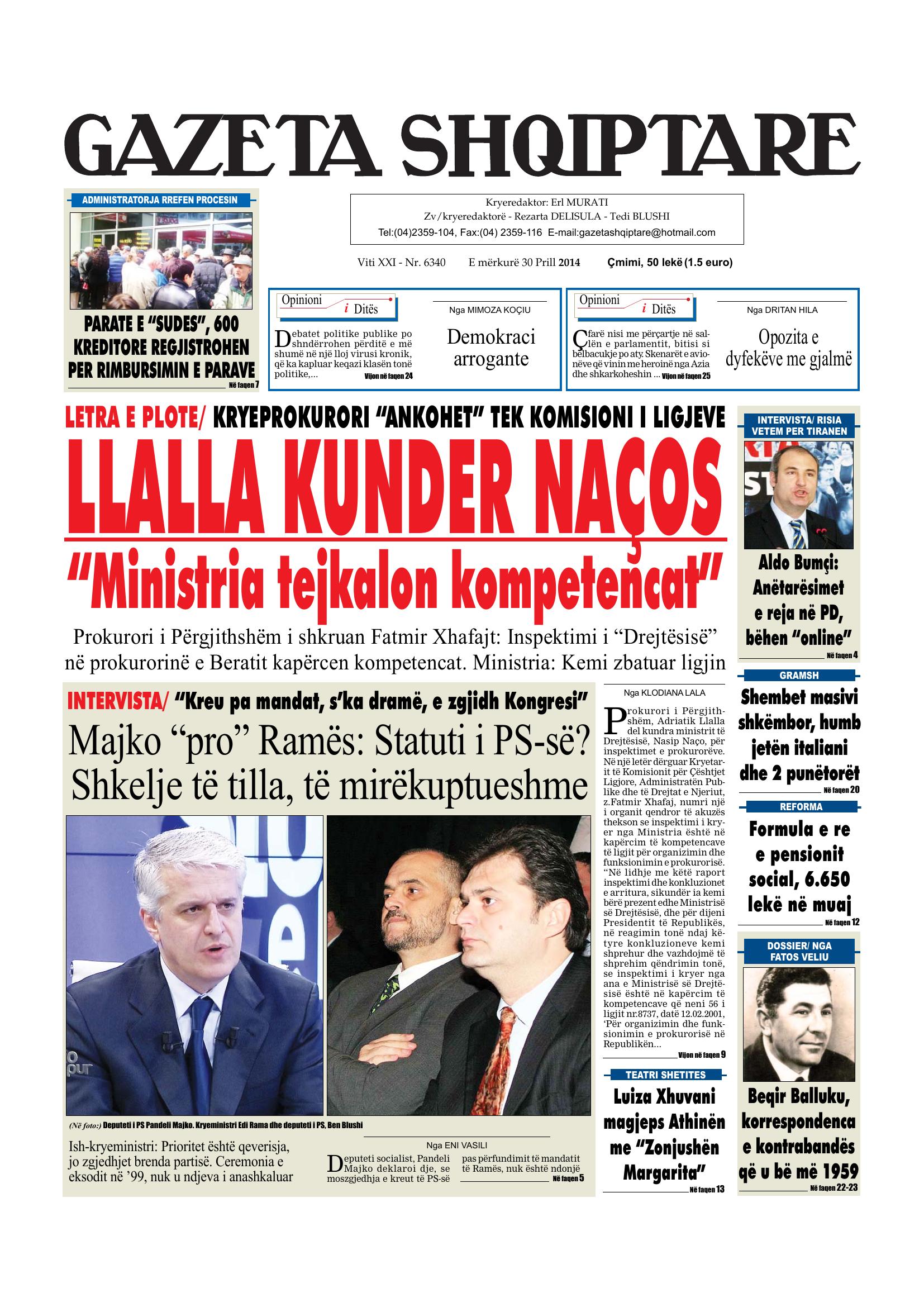 Gazeta Shqiptare 2014-04-30