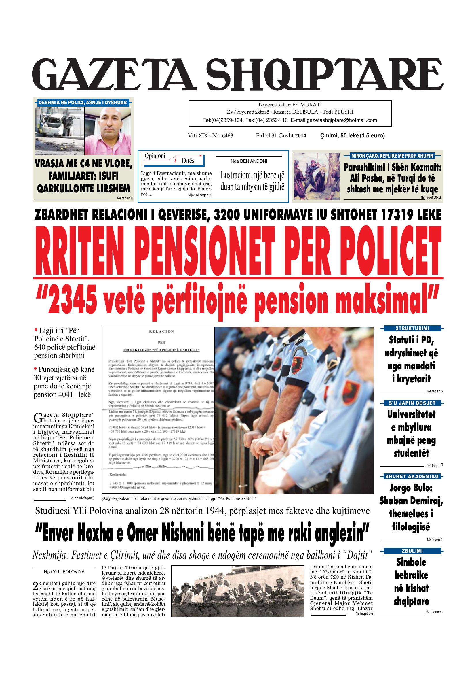 Gazeta Shqiptare 2014-08-31
