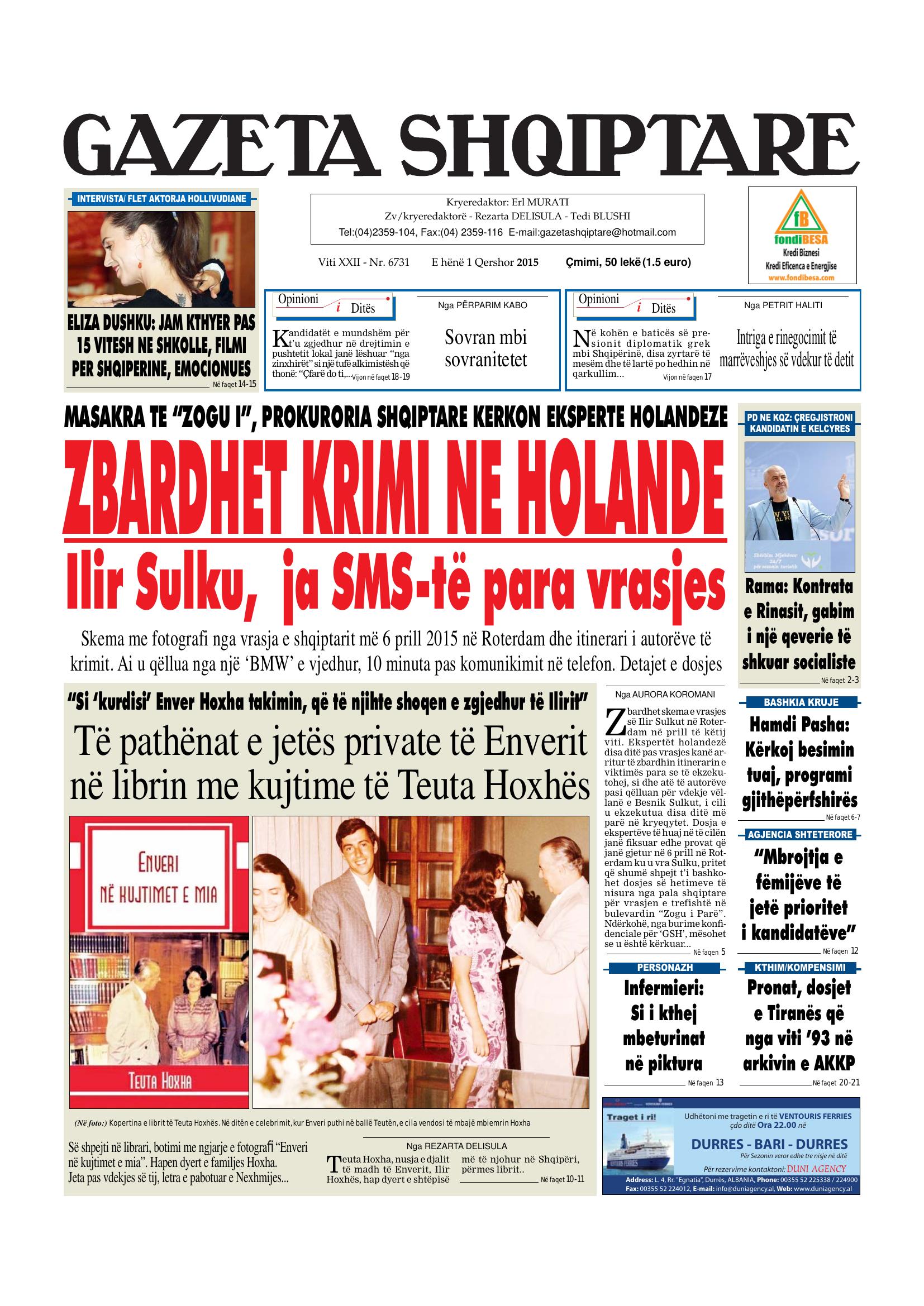 Gazeta Shqiptare 2015-06-01