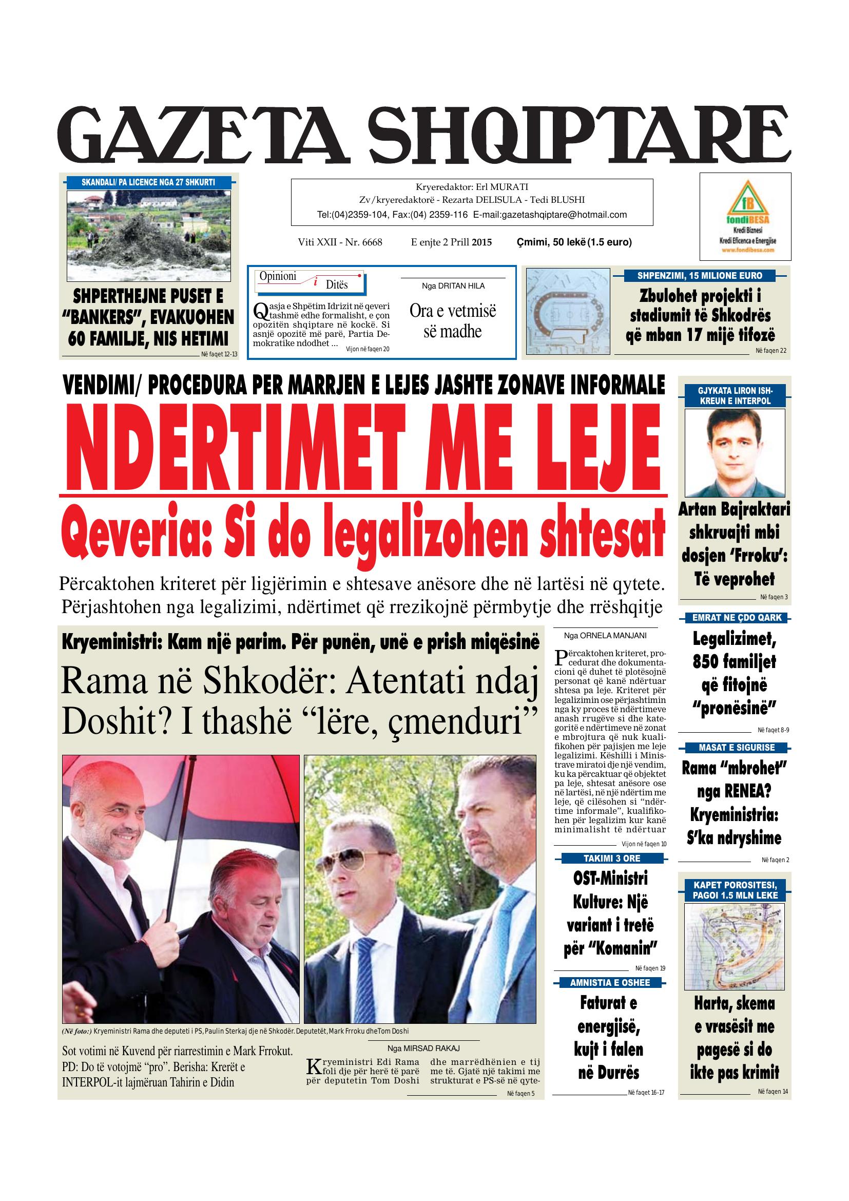 Gazeta Shqiptare 2015-04-02