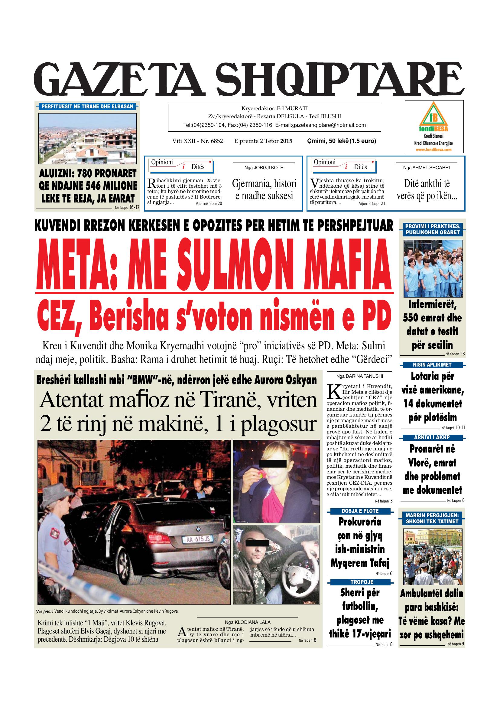 Gazeta Shqiptare 2015-10-02