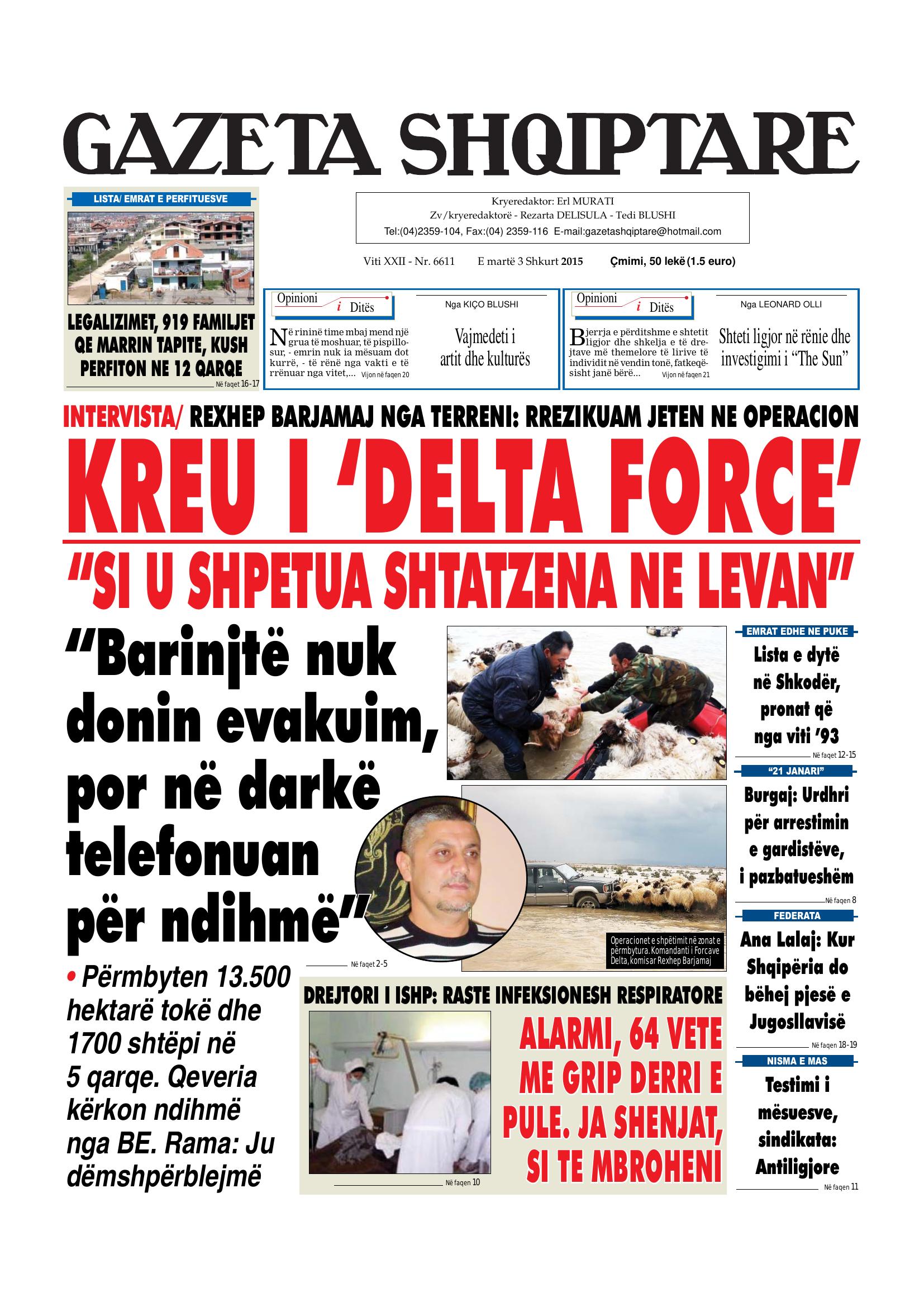Gazeta Shqiptare 2015-02-03