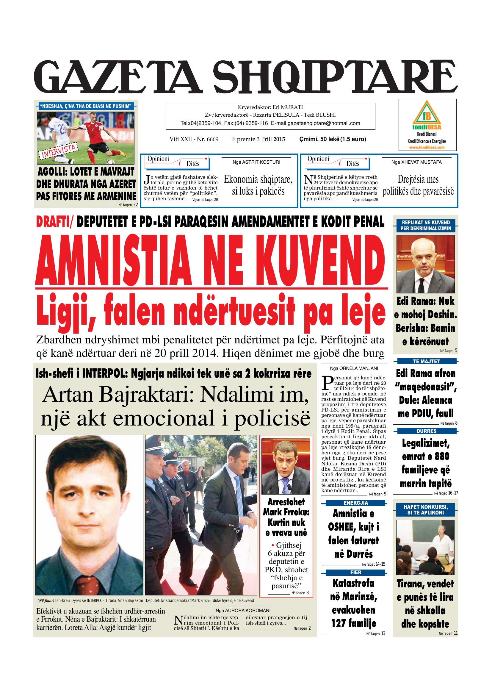 Gazeta Shqiptare 2015-04-03