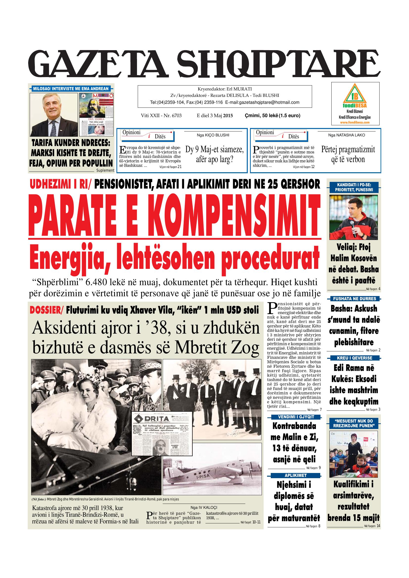 Gazeta Shqiptare 2015-05-03