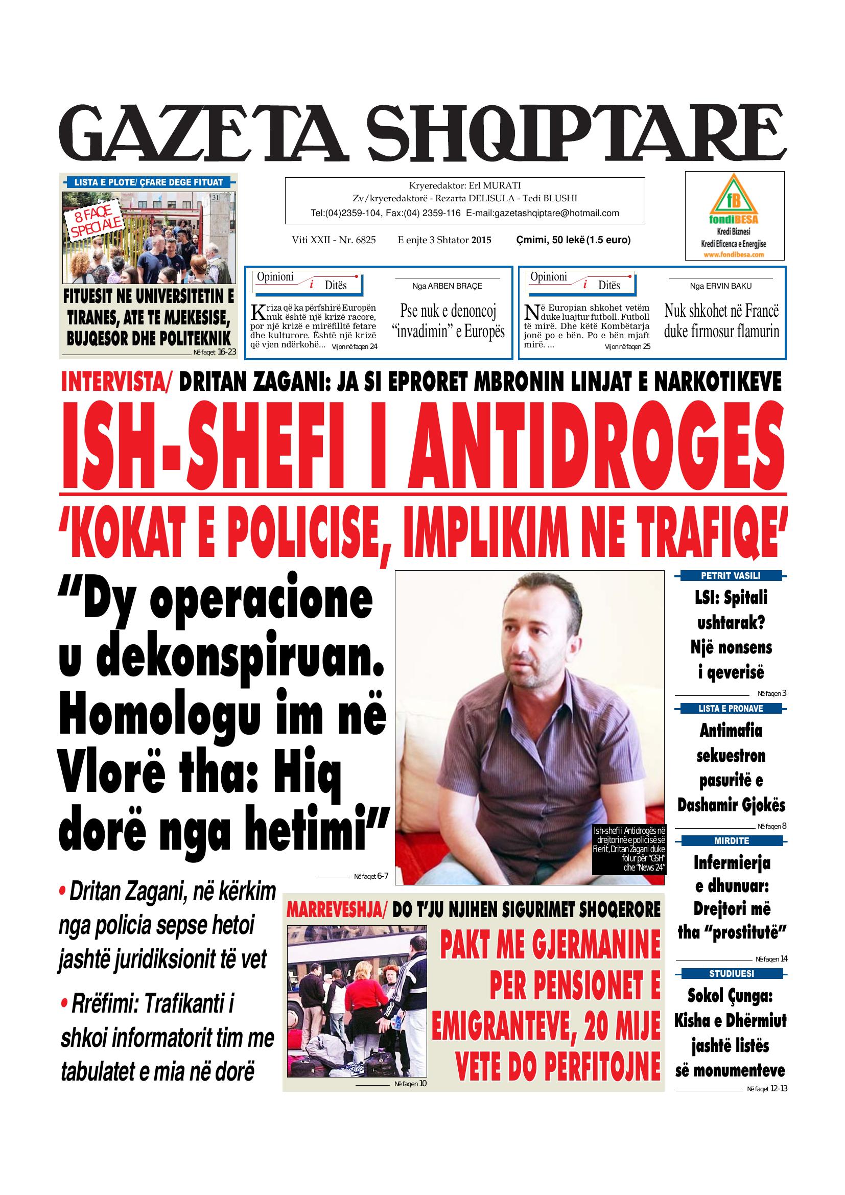 Gazeta Shqiptare 2015-09-03