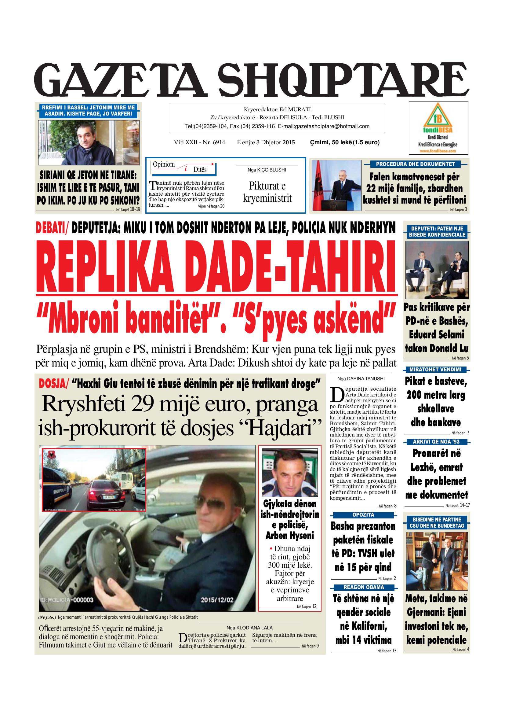 Gazeta Shqiptare 2015-12-03