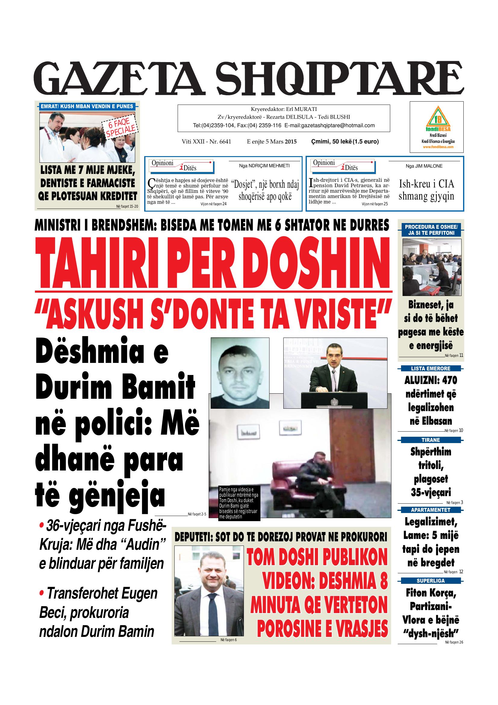 Gazeta Shqiptare 2015-03-05