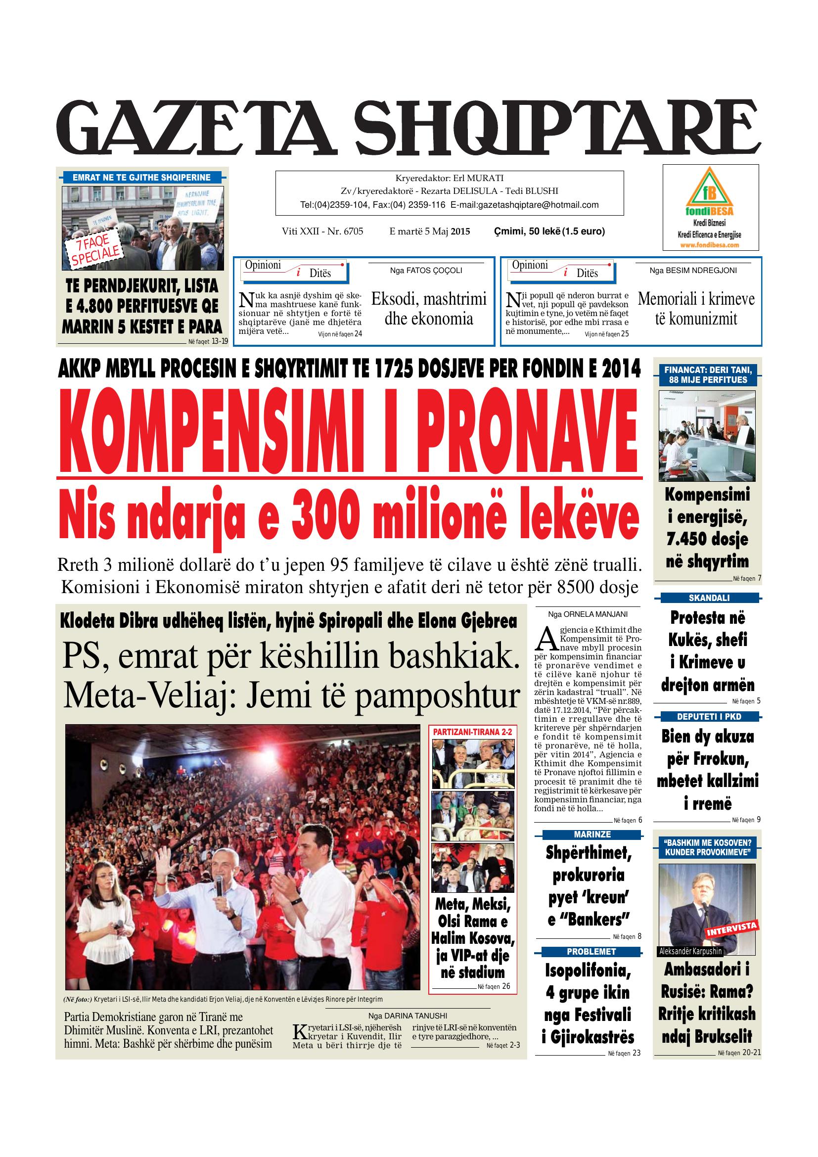 Gazeta Shqiptare 2015-05-05
